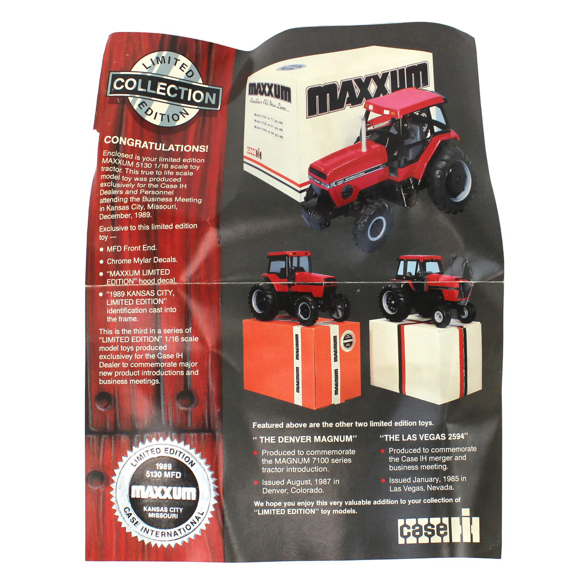 1/16 Case IH 5130 Maxxum Tractor by ERTL, Kansas City, MO Dealer Edition - Image 7