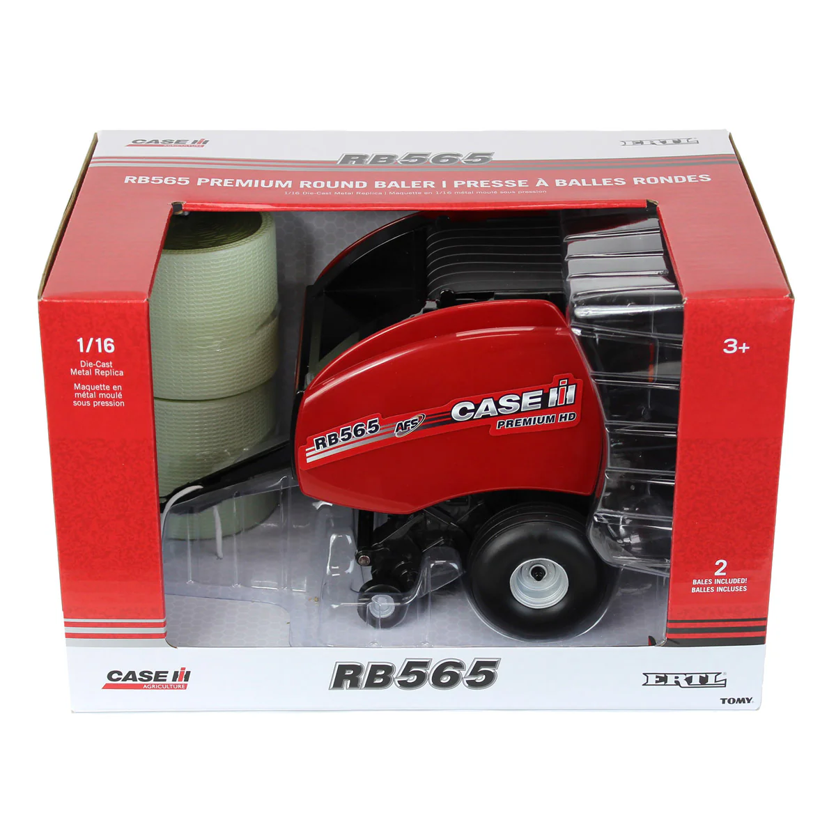 1/16 Case IH RB565 Round Baler with 2 Round Bales by ERTL - Image 6