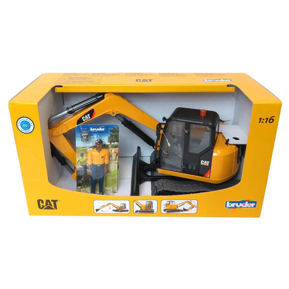 1/16 Caterpillar Mini Excavator with Construction Worker by Bruder - Image 5