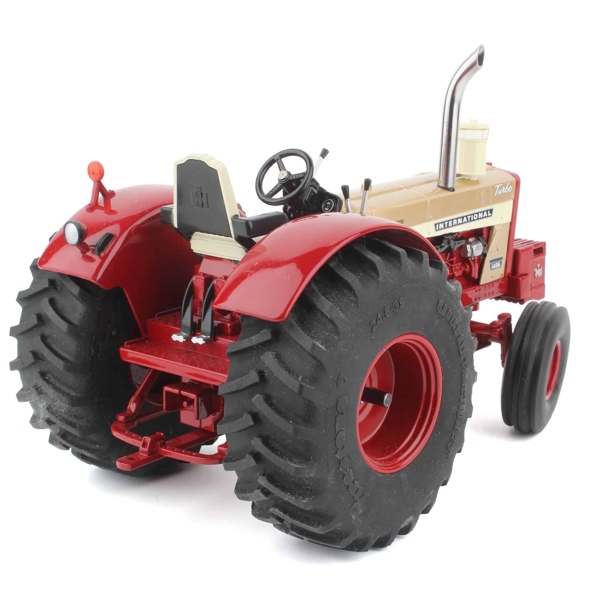 1/16 CUSTOM Ertl Prestige IH 1456 Wheatland Gold Demonstrator Tractor with Firestone Tires - Image 4