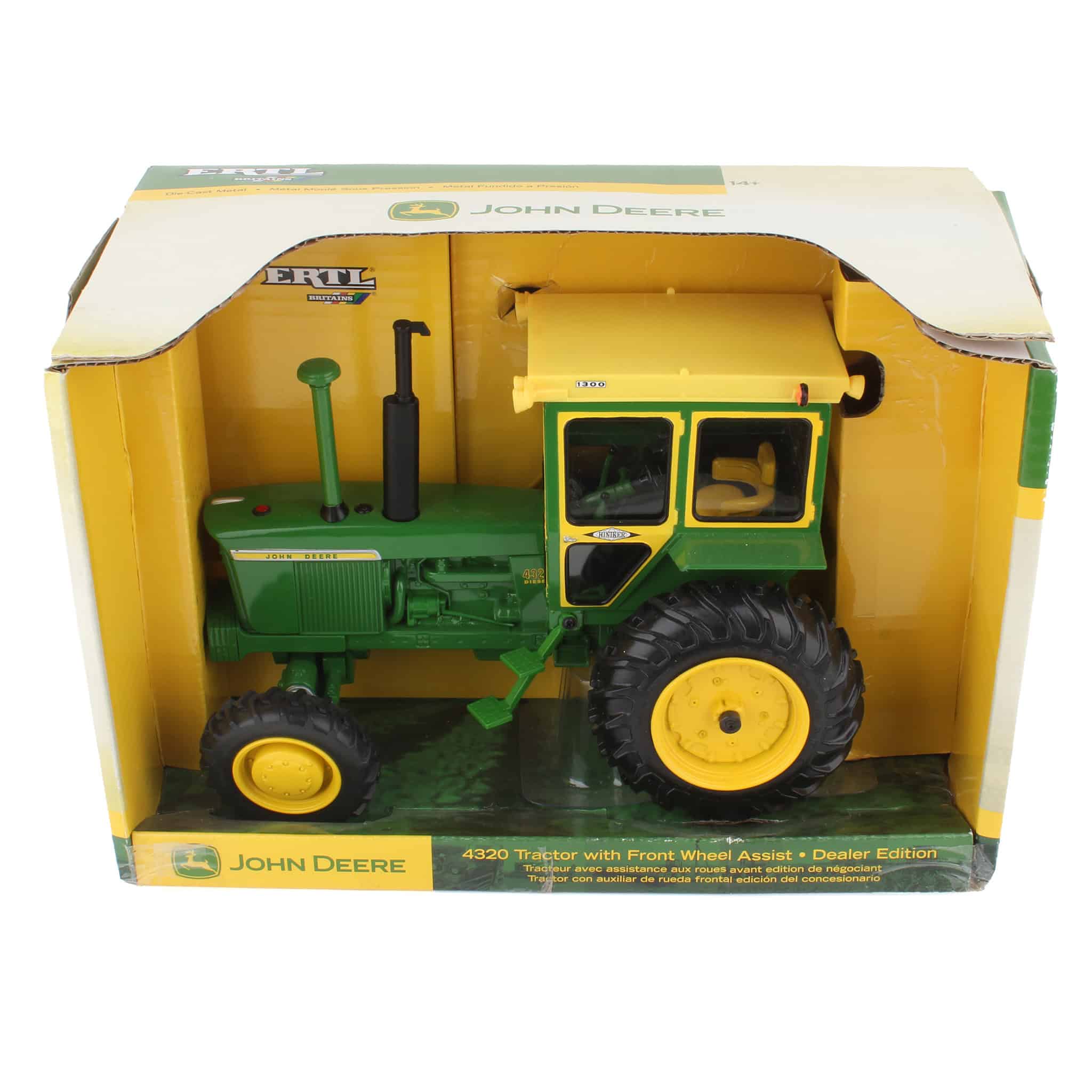 1/16 Dealer Edition John Deere 4320 with Front Wheel Assist & Hiniker Cab by ERTL - Image 2