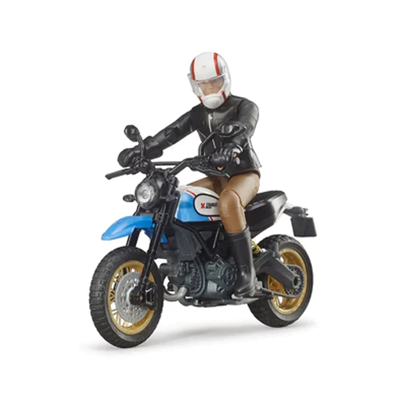 1/16 Ducati Scrambler Desert Sled with Driver by Bruder - Image 3