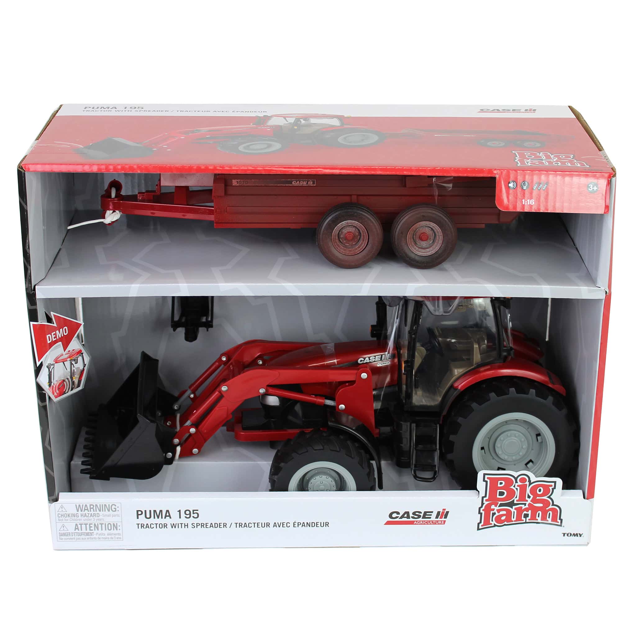 1/16 ERTL Big Farm Case IH Puma 195 Tractor with Loader & "Muddy" Spreader - Image 6