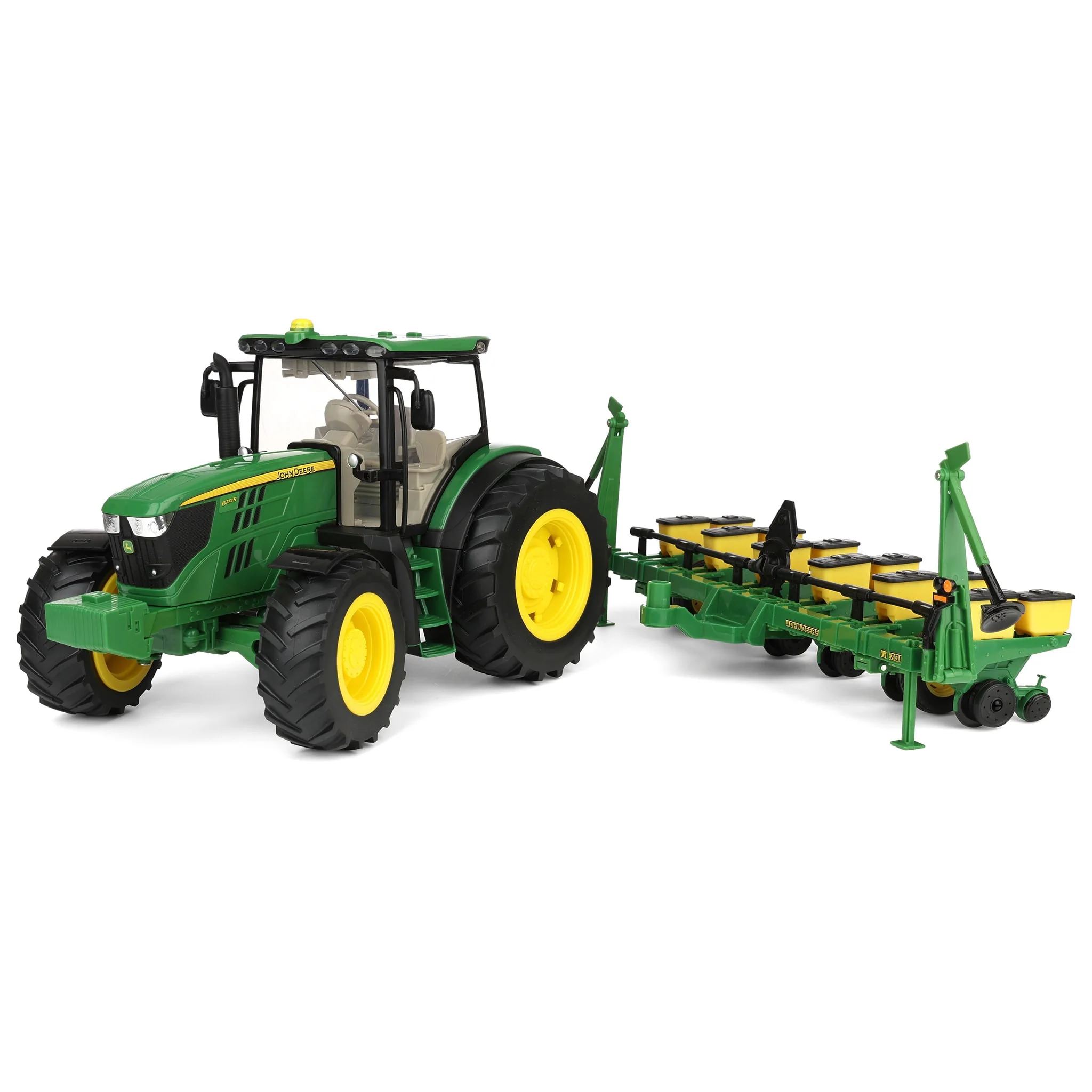 1/16 John Deere 6210R Toy Tractor with Lights & Sounds and 6 Row Planter, ERTL Big Farm - Image 6