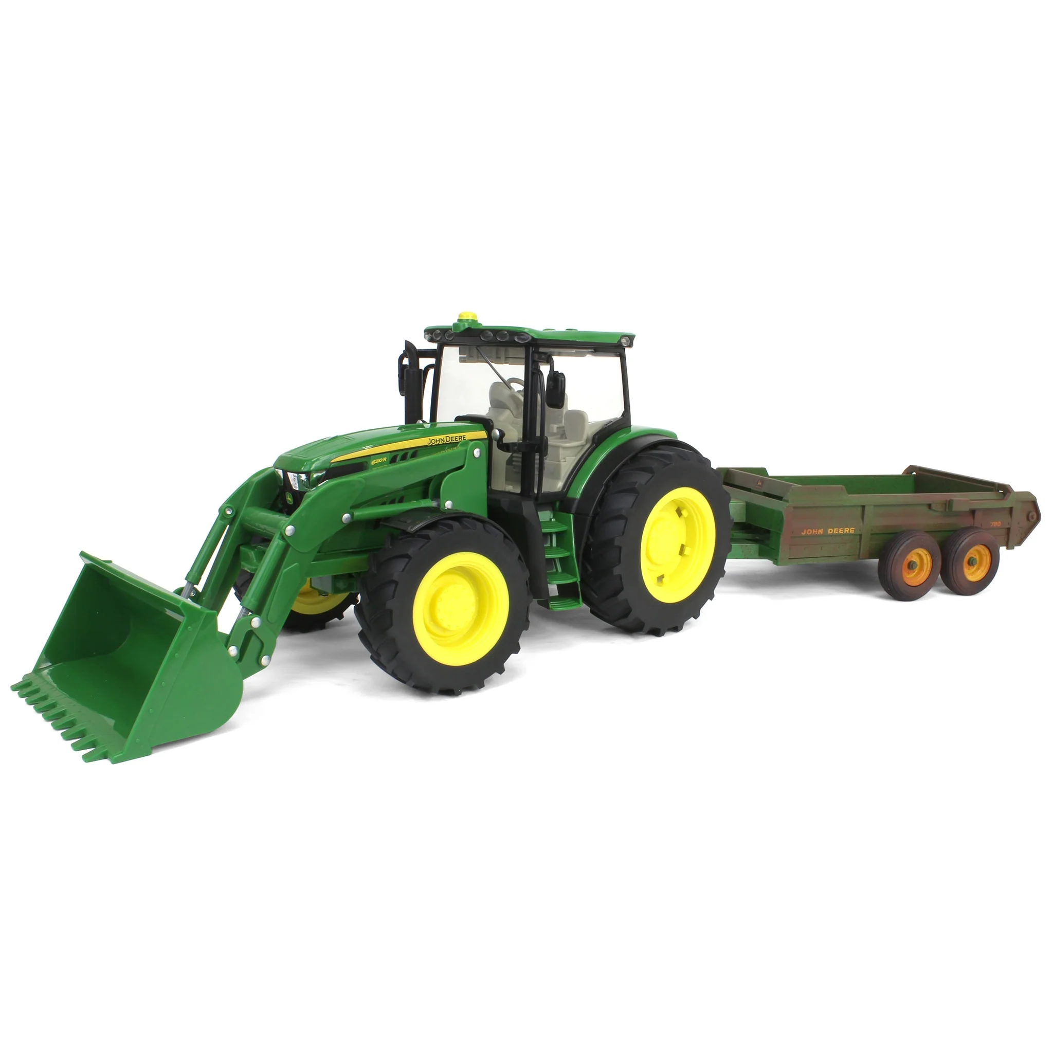 1/16 ERTL Big Farm John Deere 6210R Tractor with Loader & "Dirty" 780 Hydra Push Spreader