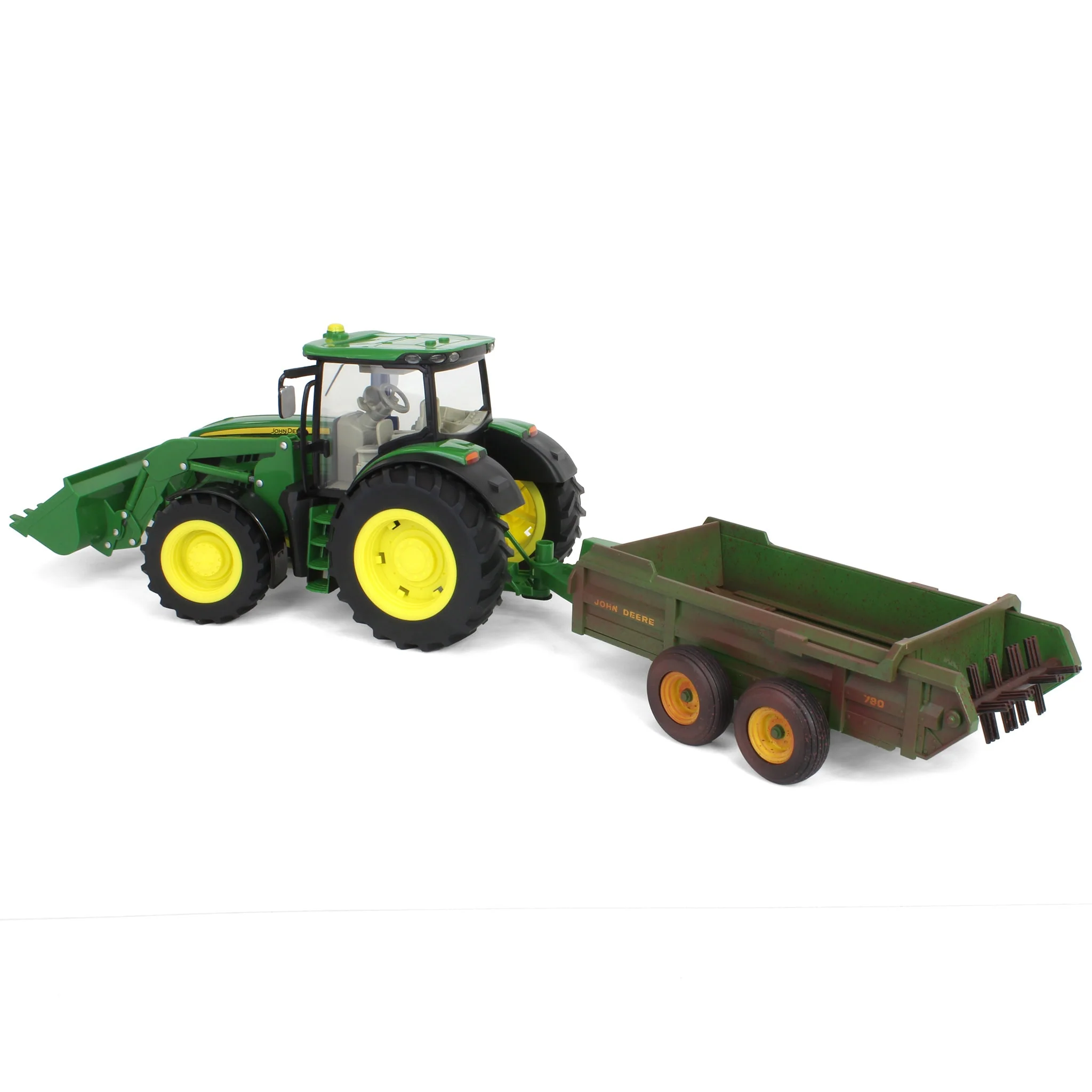 1/16 ERTL Big Farm John Deere 6210R Tractor with Loader & "Dirty" 780 Hydra Push Spreader - Image 2