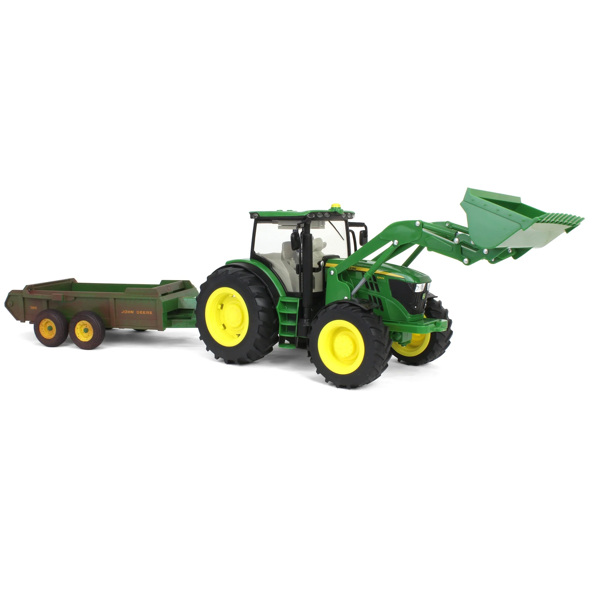 1/16 ERTL Big Farm John Deere 6210R Tractor with Loader & "Dirty" 780 Hydra Push Spreader - Image 3