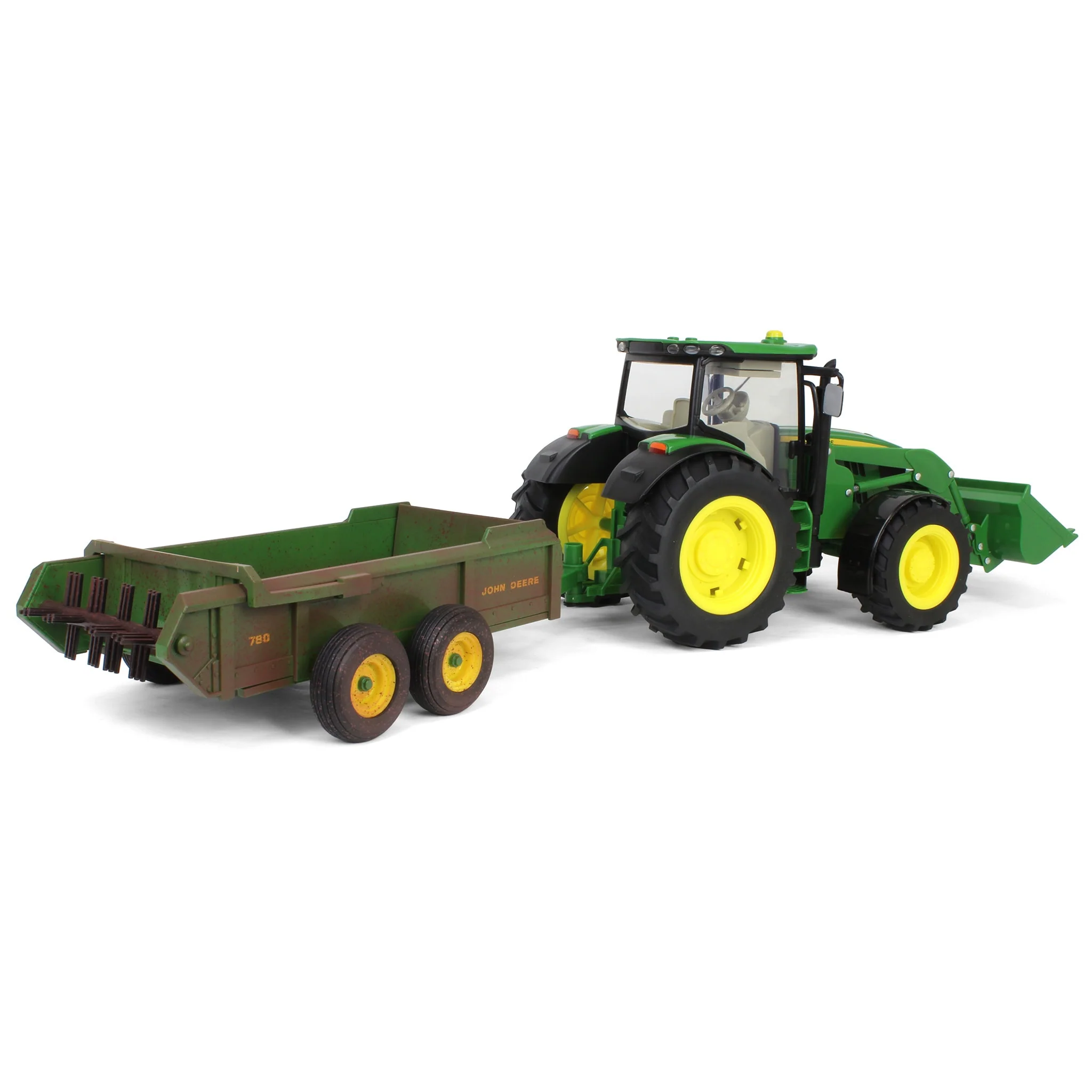 1/16 ERTL Big Farm John Deere 6210R Tractor with Loader & "Dirty" 780 Hydra Push Spreader - Image 4