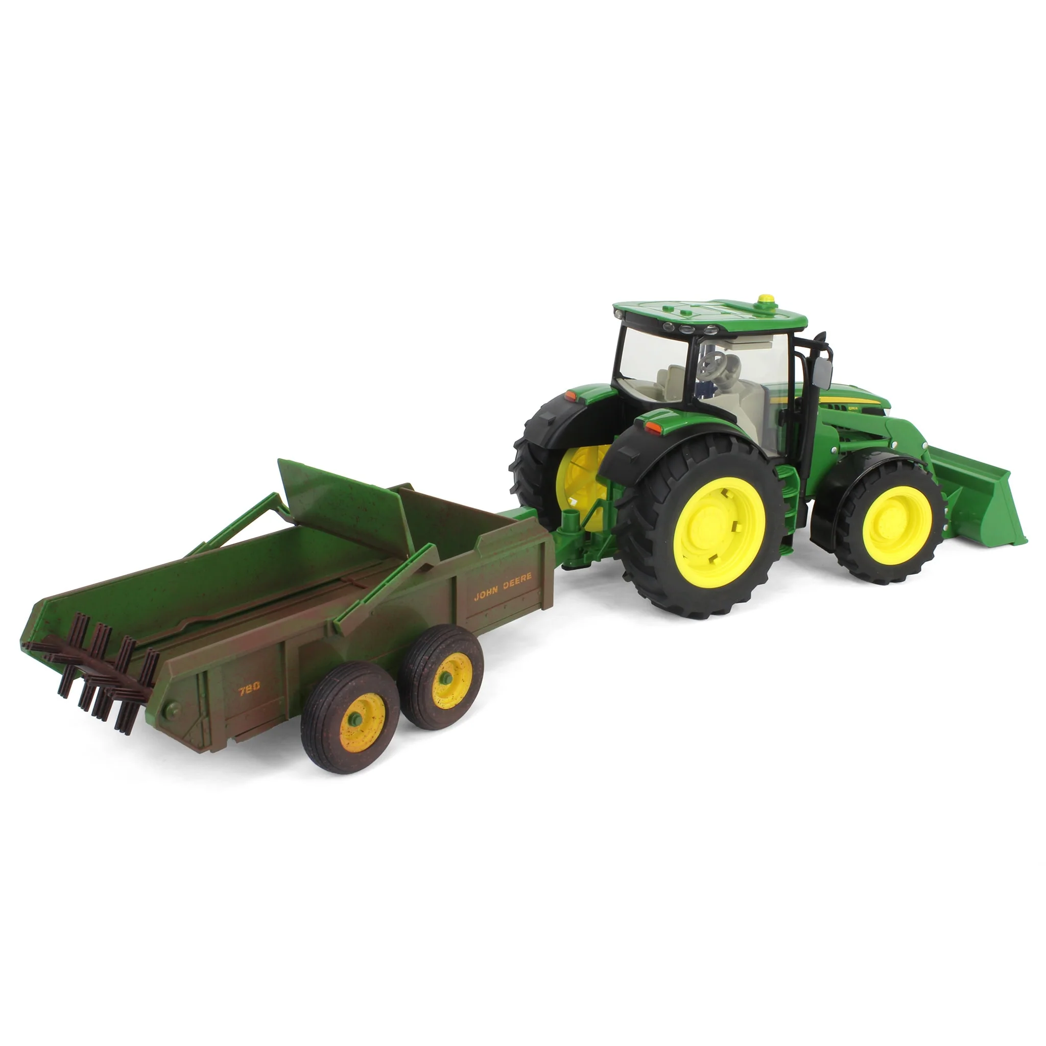 1/16 ERTL Big Farm John Deere 6210R Tractor with Loader & "Dirty" 780 Hydra Push Spreader - Image 5