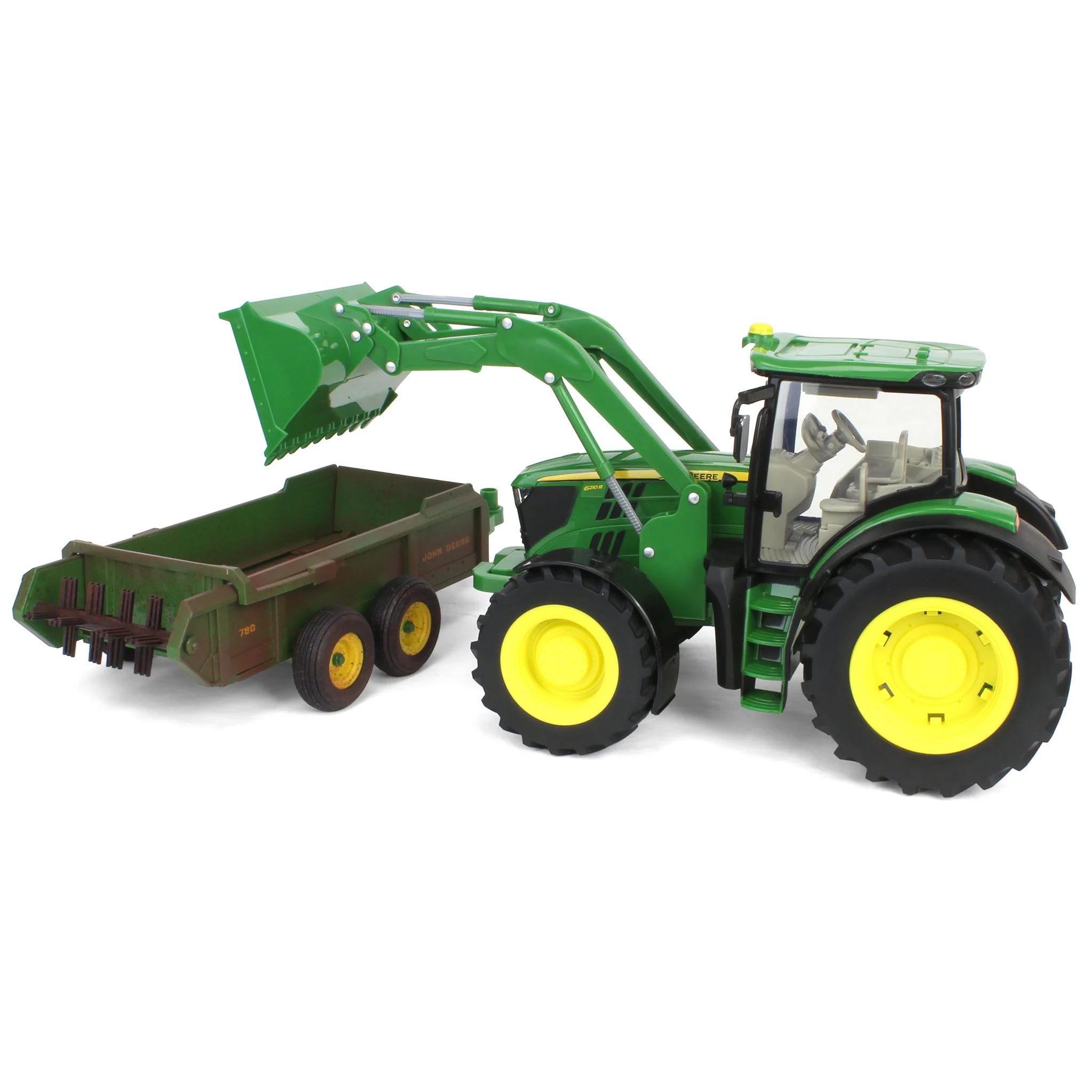 1/16 ERTL Big Farm John Deere 6210R Tractor with Loader & "Dirty" 780 Hydra Push Spreader - Image 6