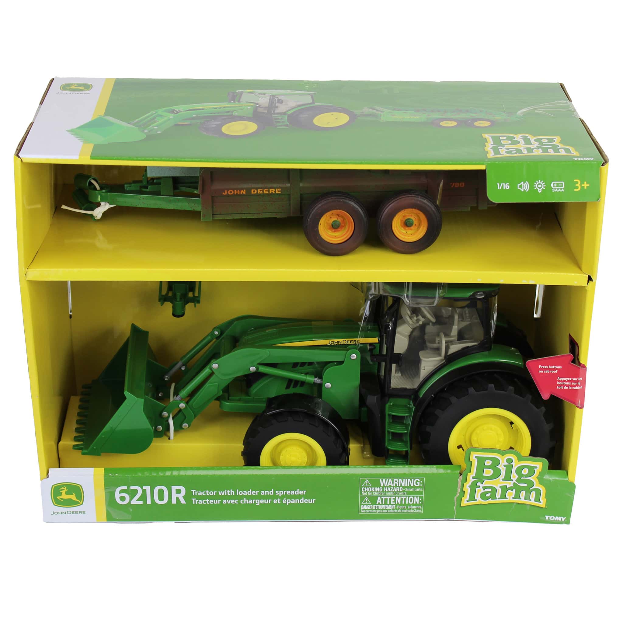 1/16 ERTL Big Farm John Deere 6210R Tractor with Loader & "Dirty" 780 Hydra Push Spreader - Image 8