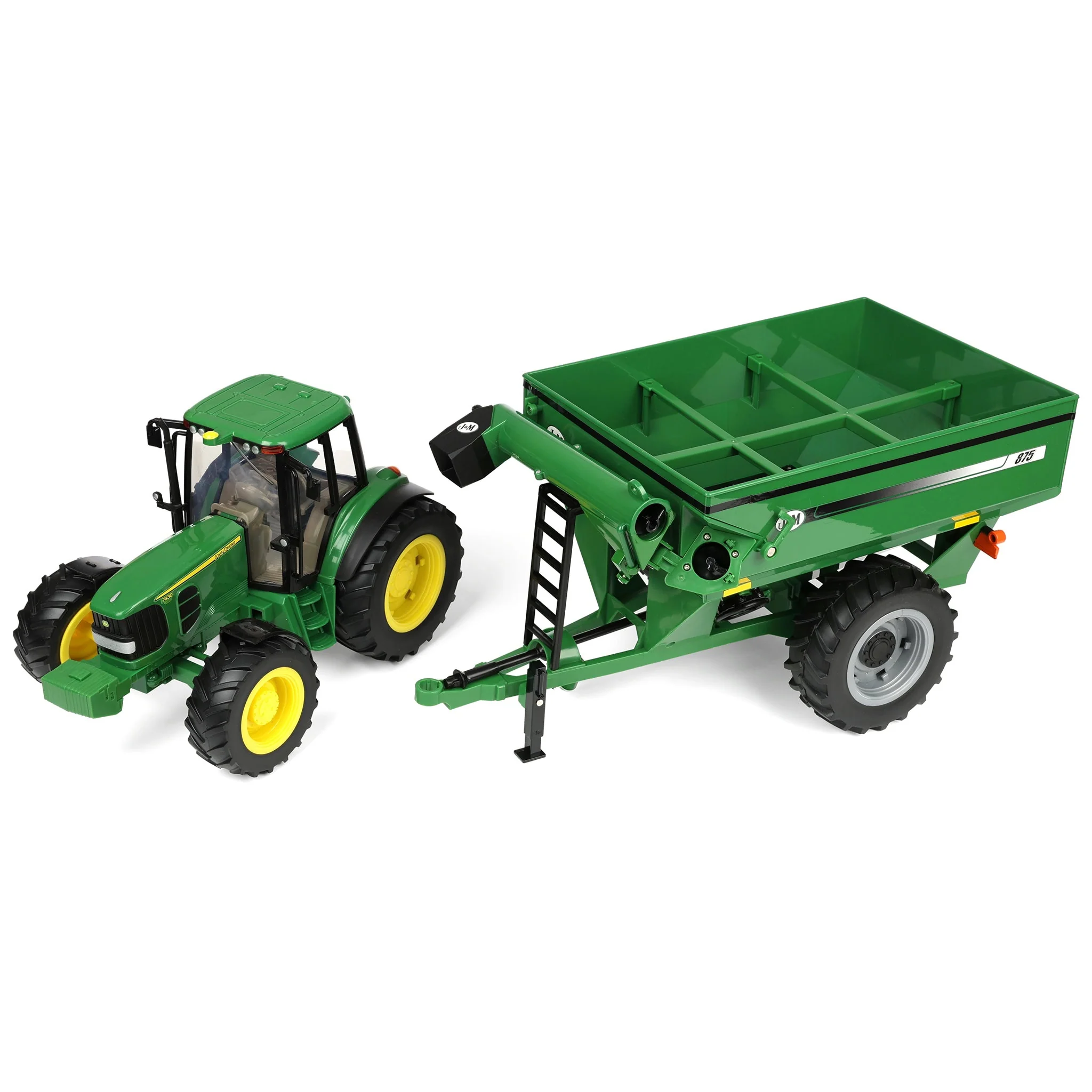 1/16 ERTL Big Farm John Deere 7430 Toy Tractor with J&M 875 Grain Cart - Image 5