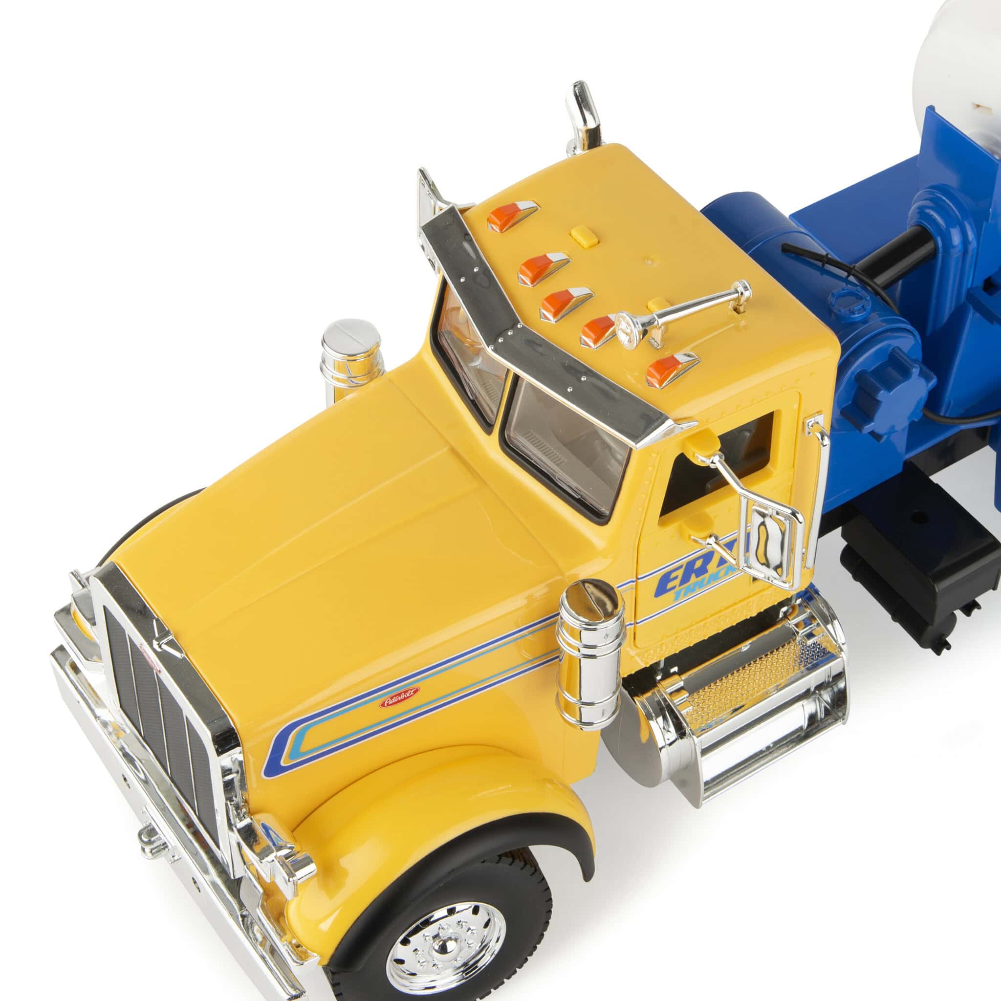 1/16 Big Farm Peterbilt Model 367 Cement Mixer Truck, ERTL Yellow & Blue, - Image 10