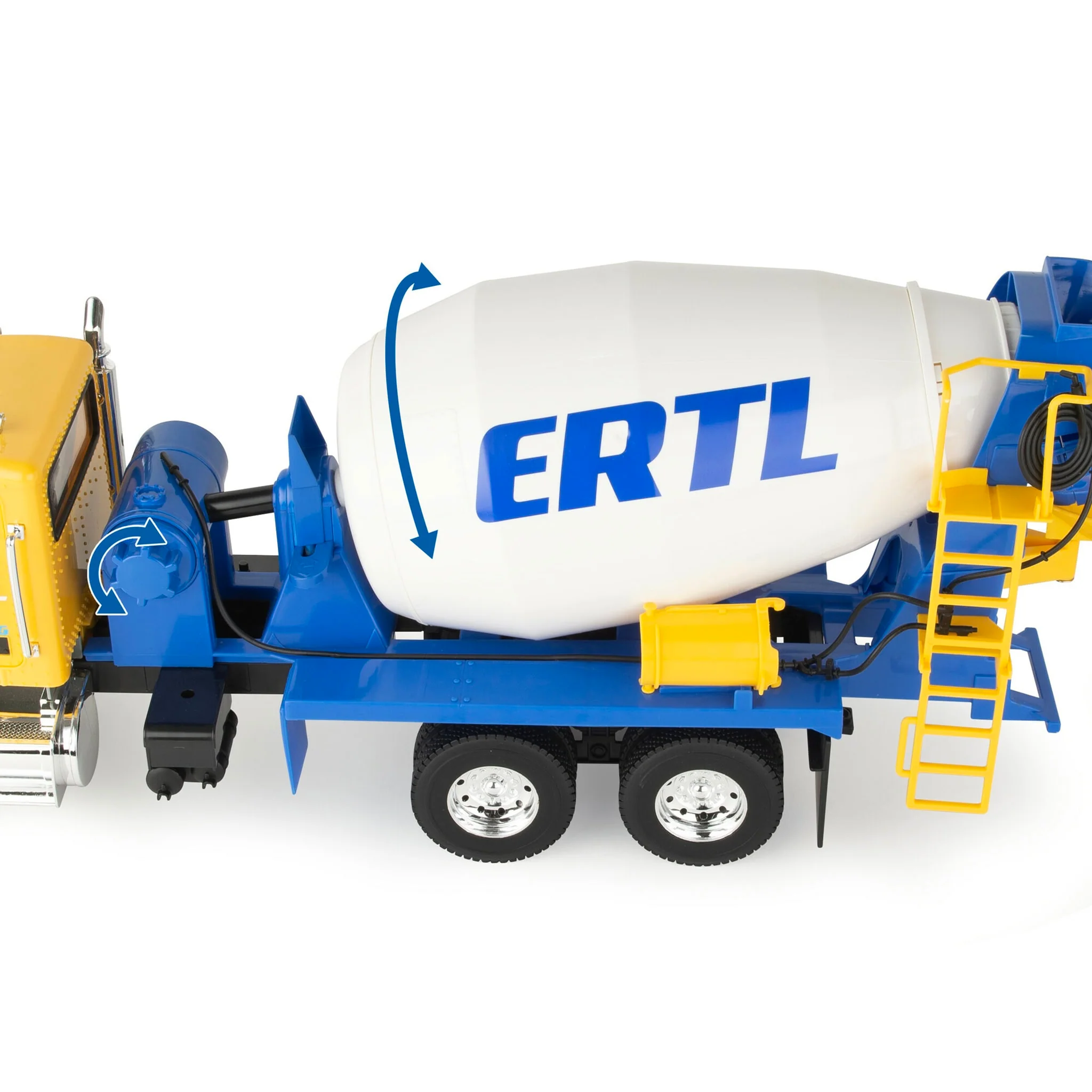 1/16 Big Farm Peterbilt Model 367 Cement Mixer Truck, ERTL Yellow & Blue, - Image 8