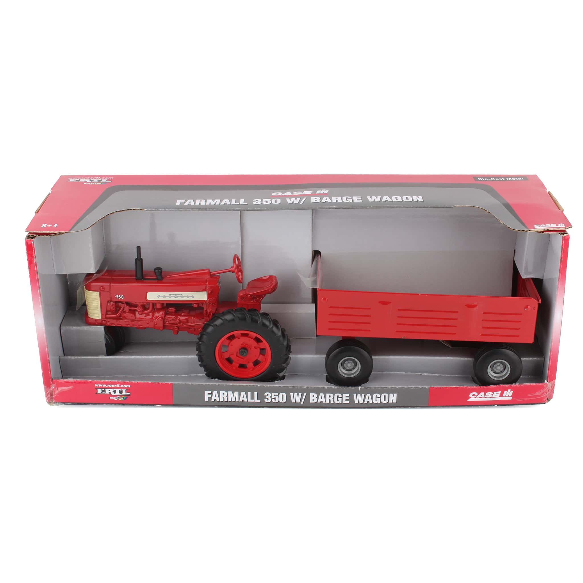 1/16 Farmall 350 Narrow Front Tractor with Barge Wagon by ERTL