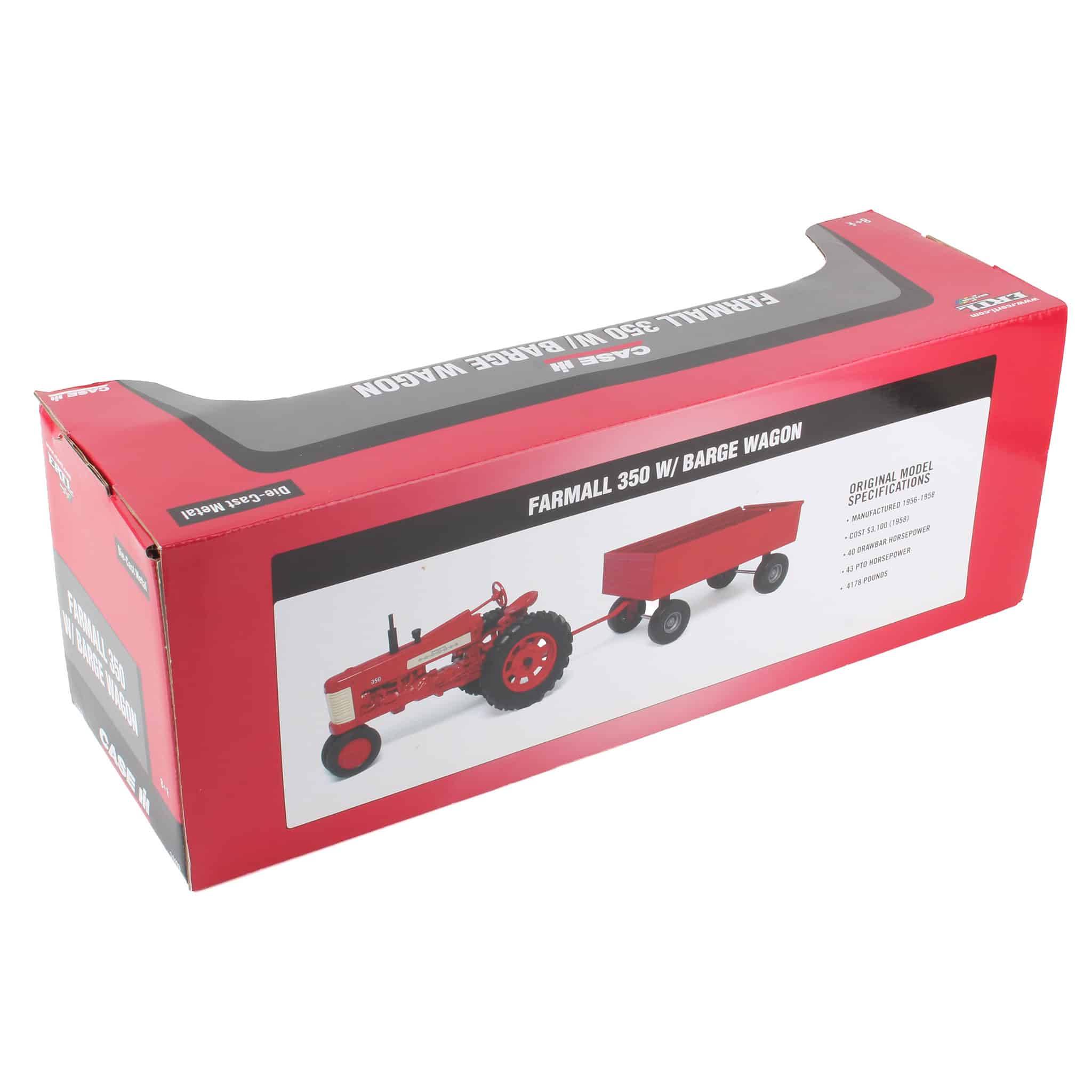 1/16 Farmall 350 Narrow Front Tractor with Barge Wagon by ERTL - Image 2