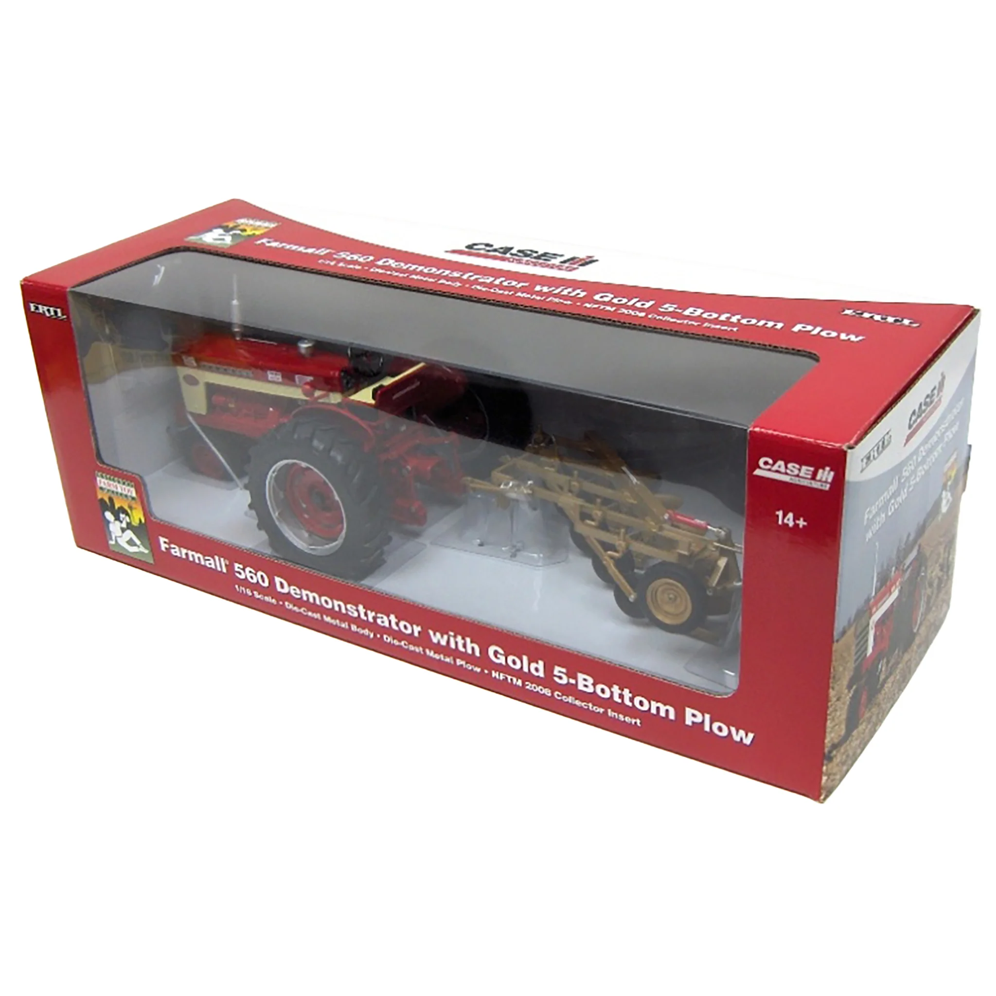 1/16 Farmall 560 Demo with Gold 5-Bottom Plow, 2008 National Farm Toy Museum Edition - Image 3
