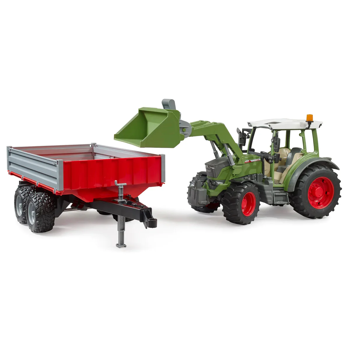 1/16 Fendt 211 Vario Tractor with Front Loader & Tipping Trailer by Bruder - Image 3