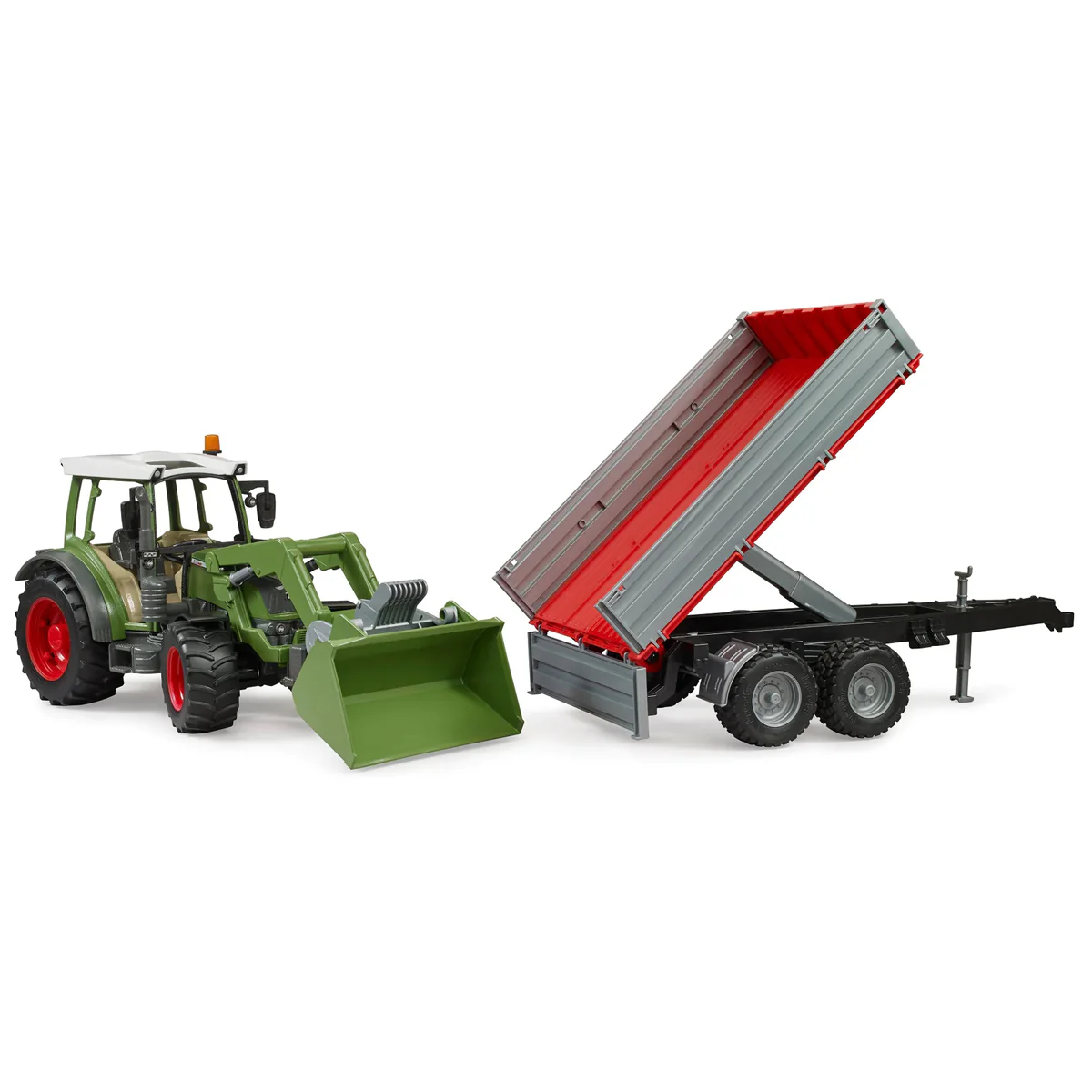 1/16 Fendt 211 Vario Tractor with Front Loader & Tipping Trailer by Bruder - Image 4