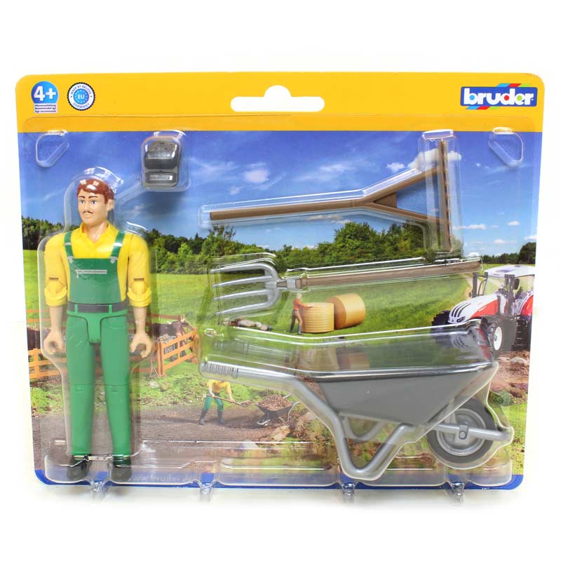 1/16 Figure Set with Farmer and Accessories by Bruder - Image 2