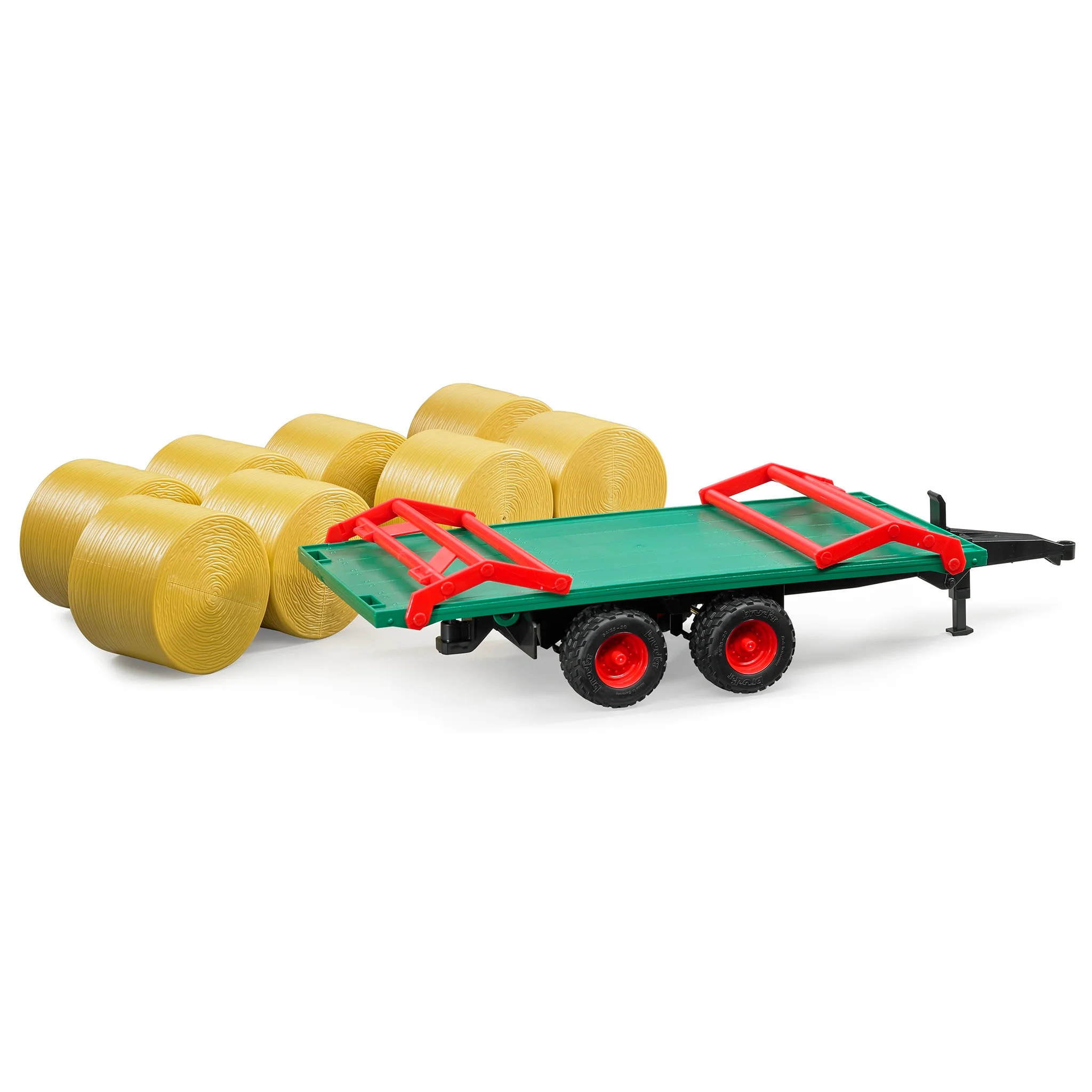 1/16 Flat Wagon Bale Carrier with 8 Round Bales by Bruder - Image 2