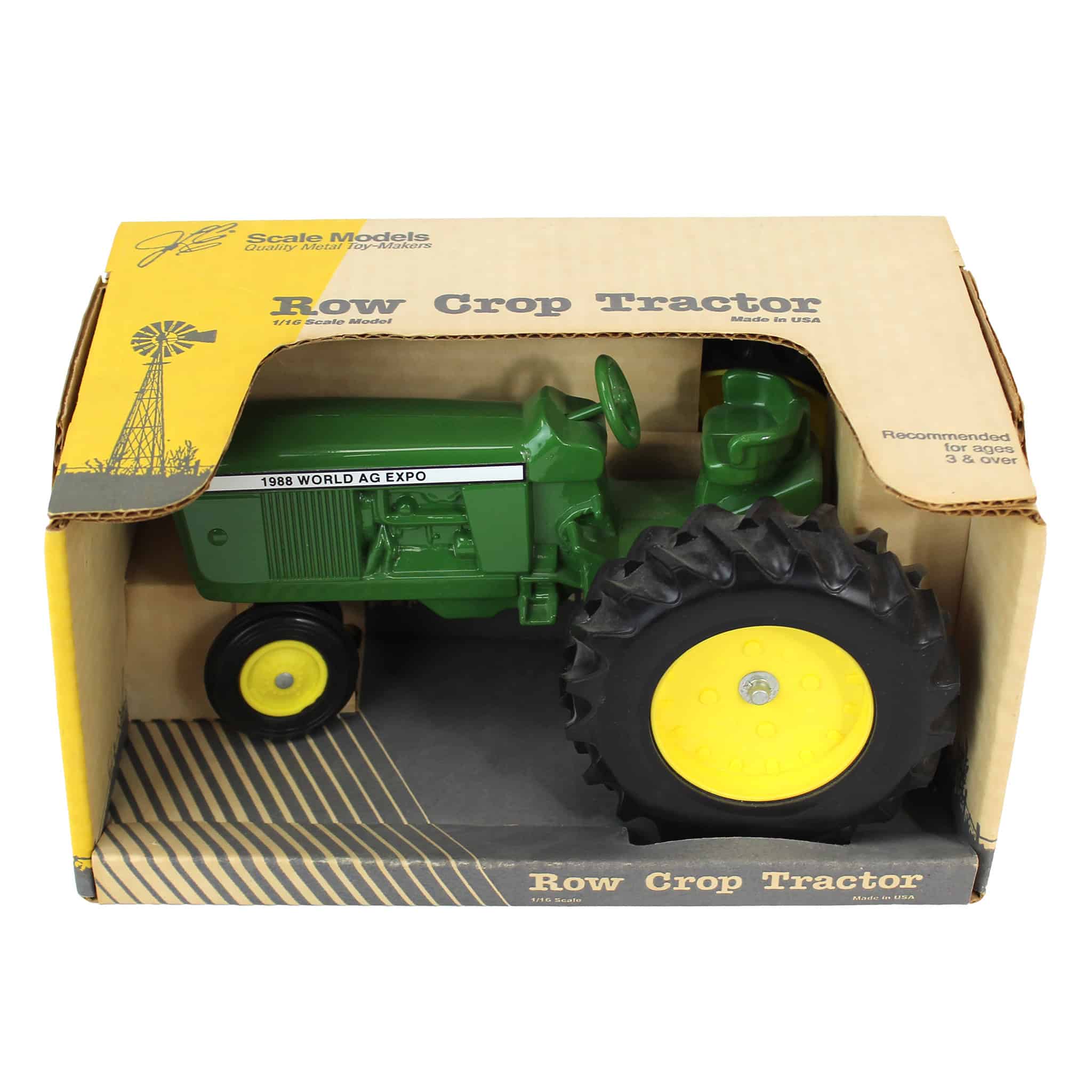 1/16 Green Tractor with Yellow Wheels by Scale Models, 1988 World AG Expo
