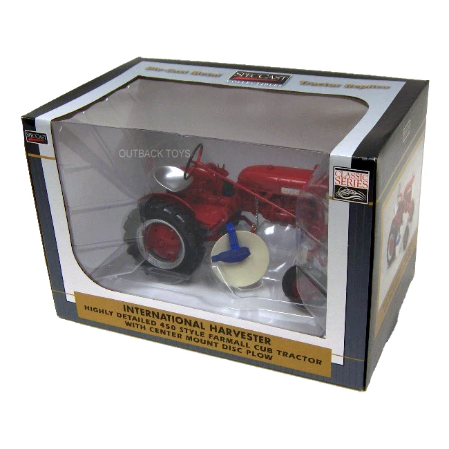 1/16 IH Farmall Cub 450 Style Tractor with Disk Plow by SpecCast - Image 5