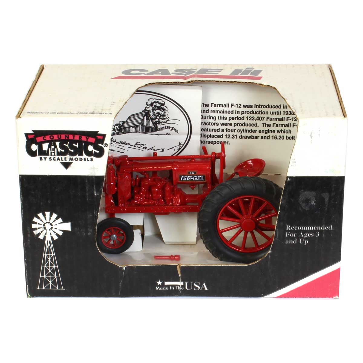 1/16 IH Farmall F-12 Red on Rubber Tires, Made in the USA by Scale Models