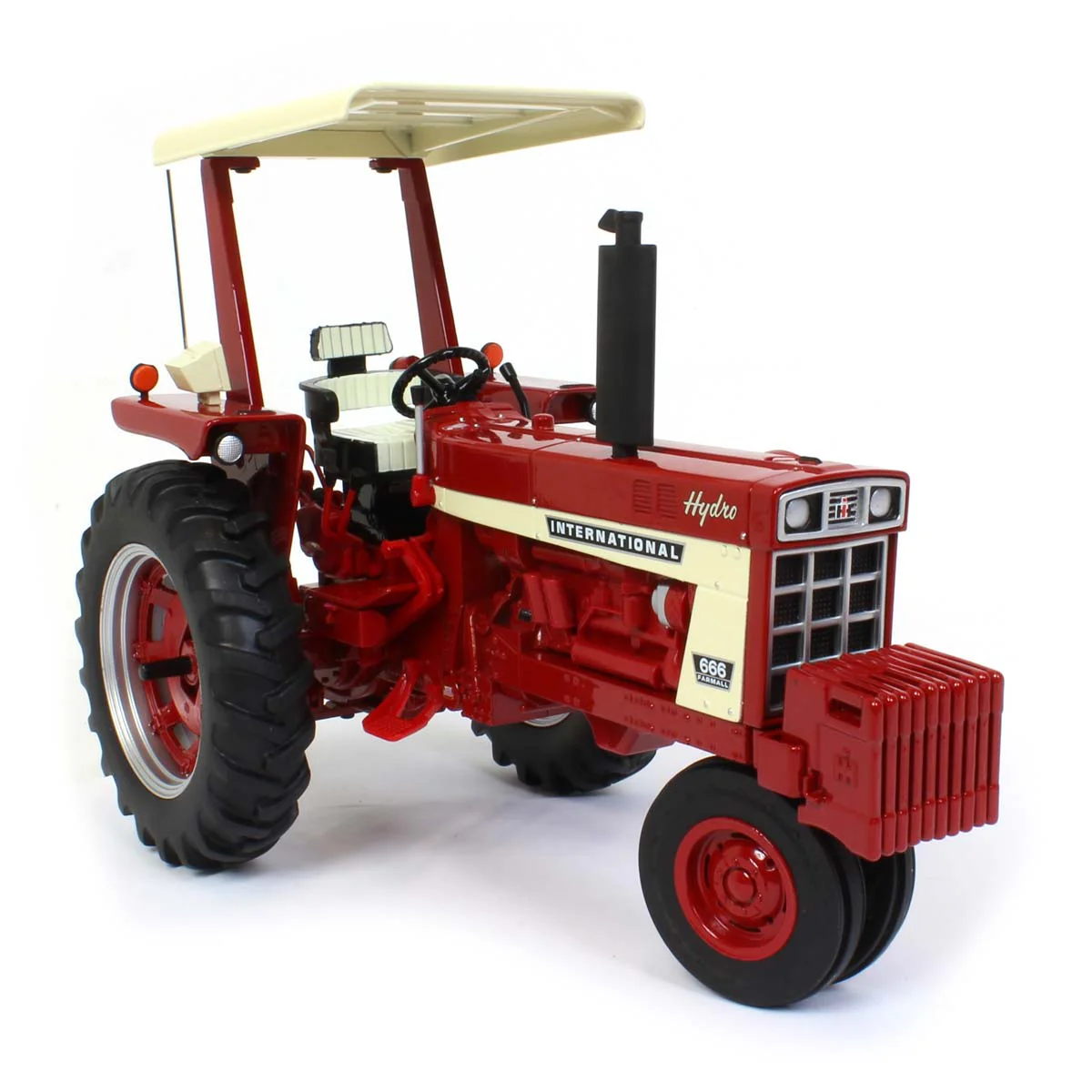 1/16 International 666 Hydro Tractor with Narrow Front, ROPS, & Fender Radio, ERTL Prestige Collection - Image 2