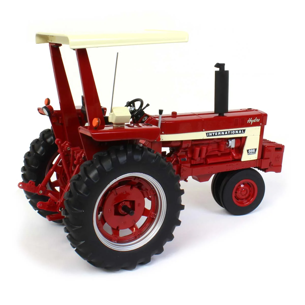 1/16 International 666 Hydro Tractor with Narrow Front, ROPS, & Fender Radio, ERTL Prestige Collection - Image 3