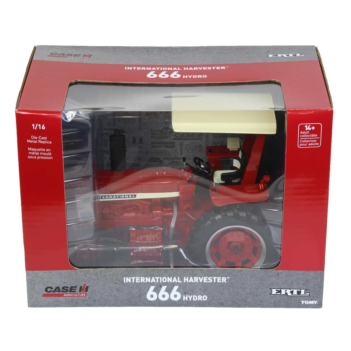 1/16 International 666 Hydro Tractor with Narrow Front, ROPS, & Fender Radio, ERTL Prestige Collection - Image 7