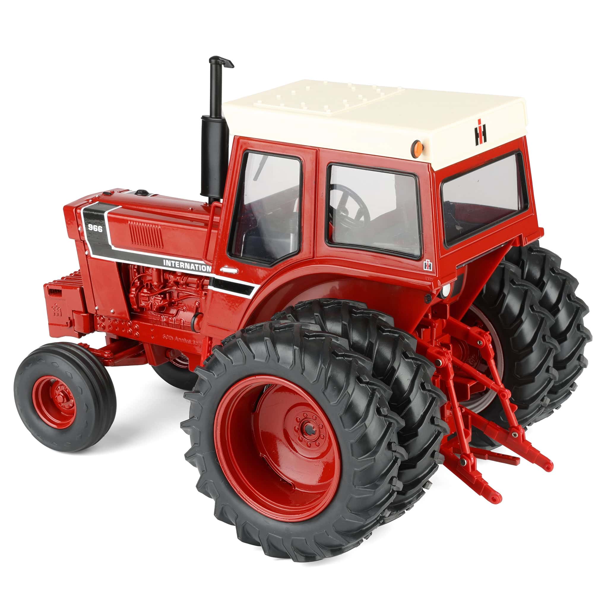1/16 International Harvester 966 Black Stripe Tractor with Cab & Duals, 50th Anniversary, ERTL Prestige Collection - Image 4