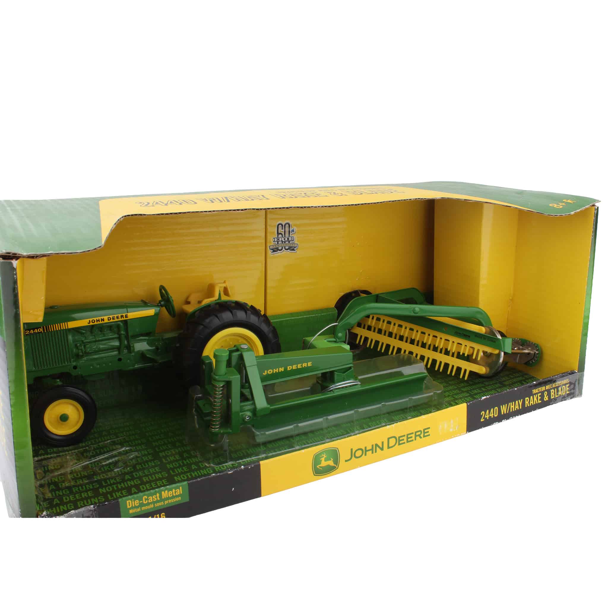 1/16 John Deere 2440 Tractor with Hay Rake & Blade by ERTL - Image 2