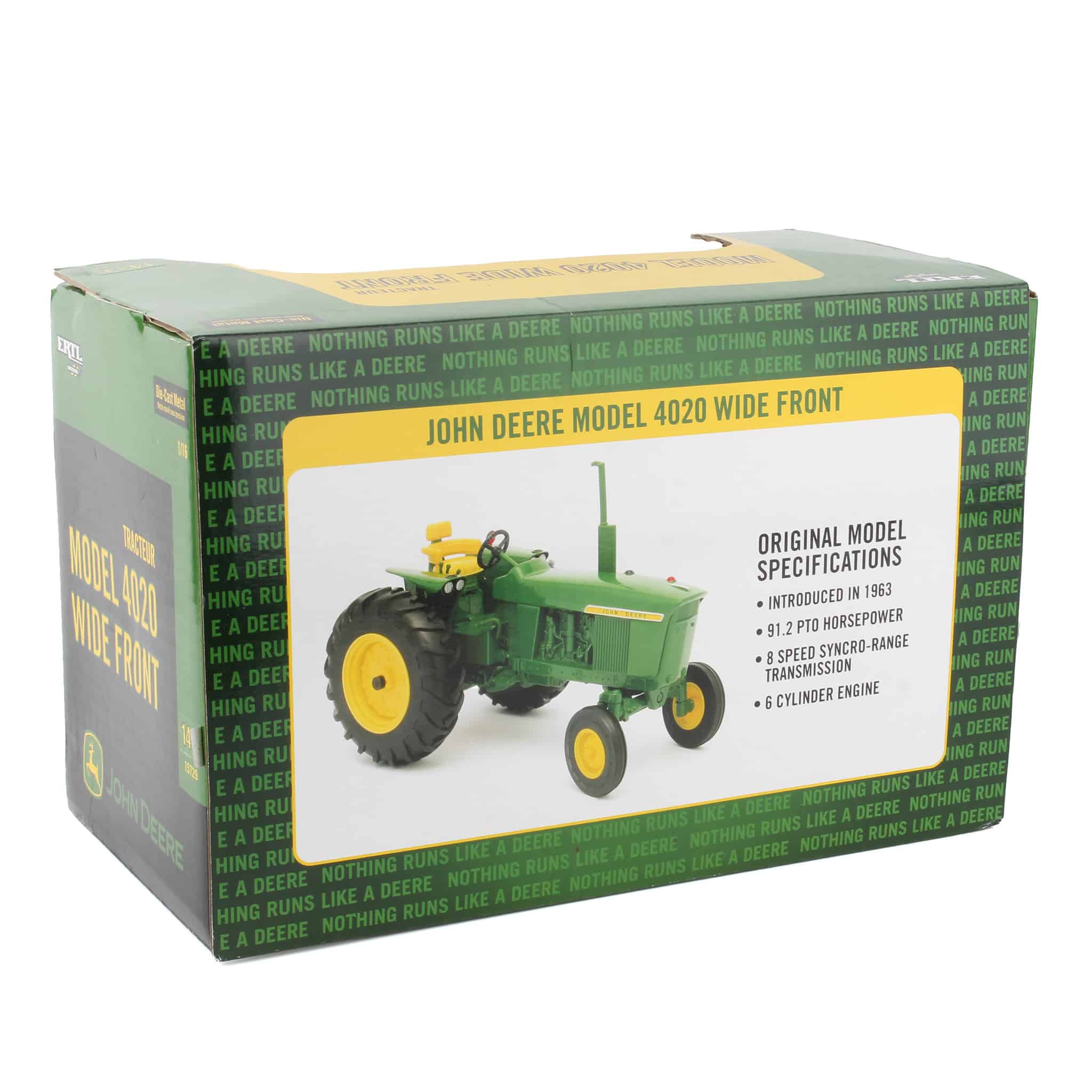 1/16 John Deere 4020 Wide Front Diesel Tractor with Fenders by ERTL - Image 2