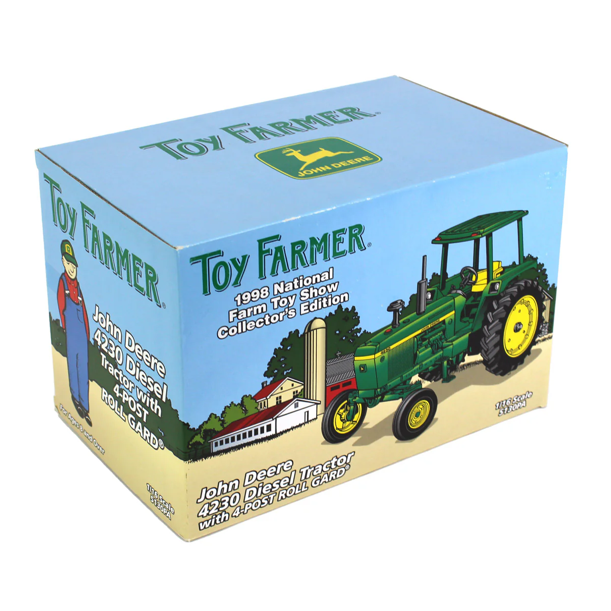 1/16 John Deere 4230 Diesel Tractor with 4 Post Roll Guard by ERTL, 1998 Toy Farmer NFTS Collector's Edition - Image 5