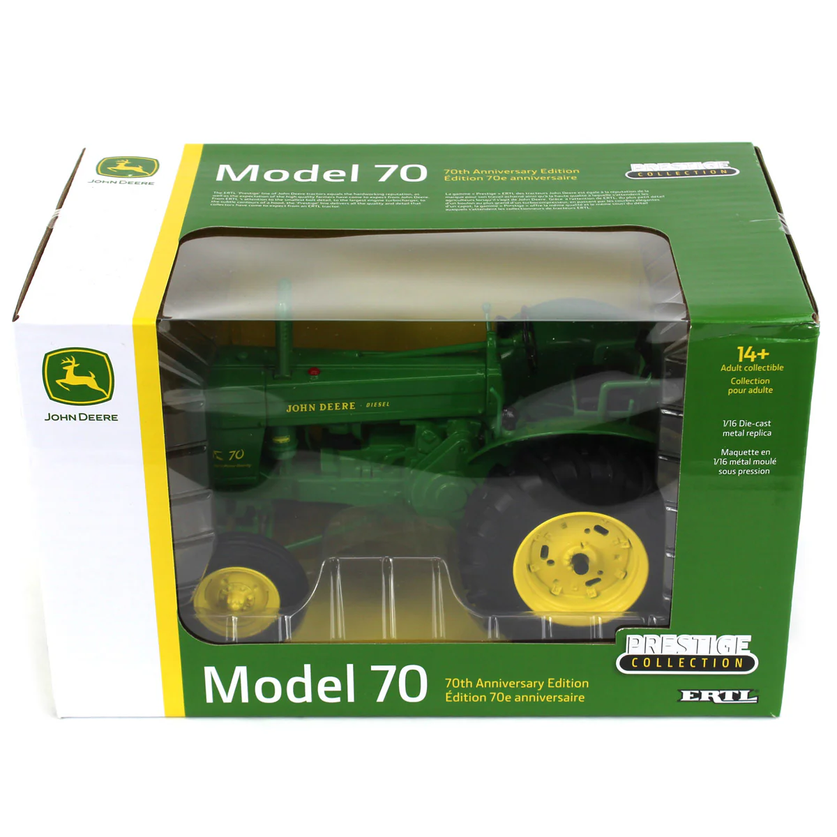 1/16 John Deere 70 Tractor with Wide Front by ERTL, 70th Anniversary Collector Edition - Image 6