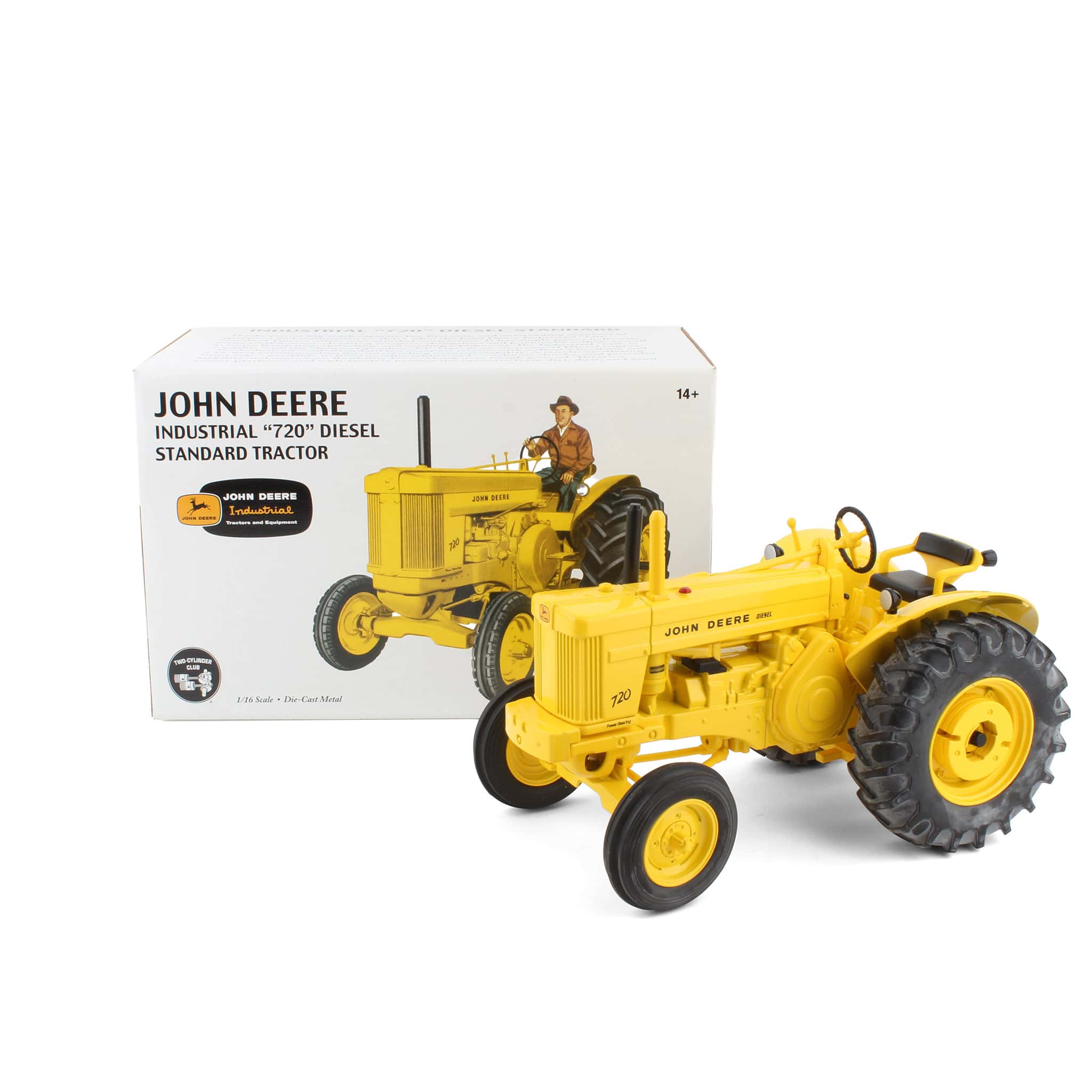1/16 John Deere 720 Industrial Yellow Tractor by ERTL, 2008 Two-Cylinder Club Expo