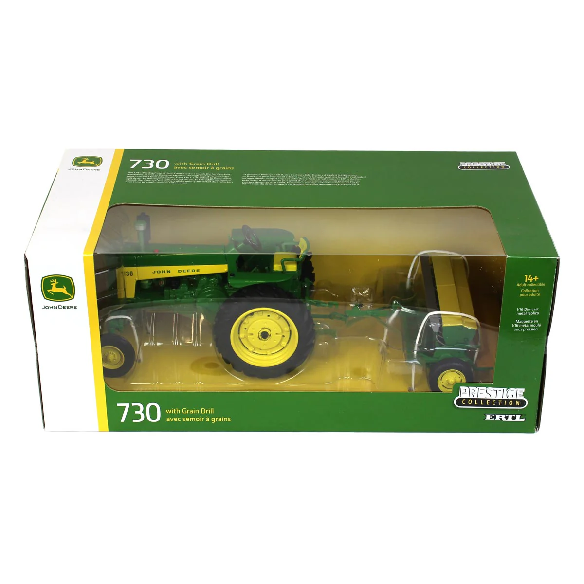 1/16 John Deere 730 Tractor with Wide Front & Grain Drill, ERTL Prestige Collection - Image 6