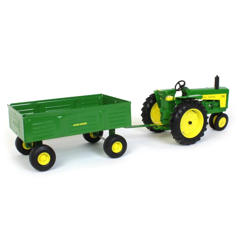 1/16 John Deere 730 Tractor with Narrow Front & Barge Wagon by ERTL - Image 3