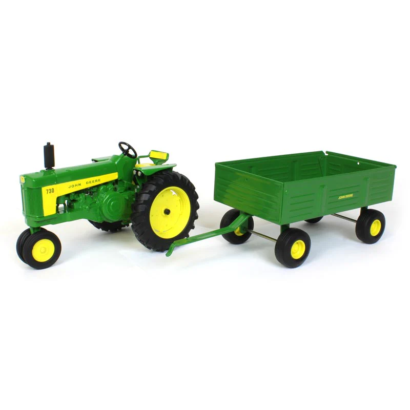1/16 John Deere 730 Tractor with Narrow Front & Barge Wagon by ERTL - Image 4