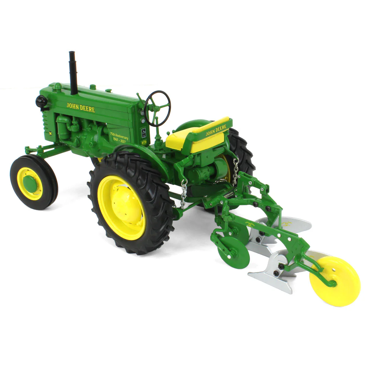1/16 John Deere M Tractor with Wide Front & Mounted Plow, 75th Anniversary, ERTL Prestige Collection - Image 4