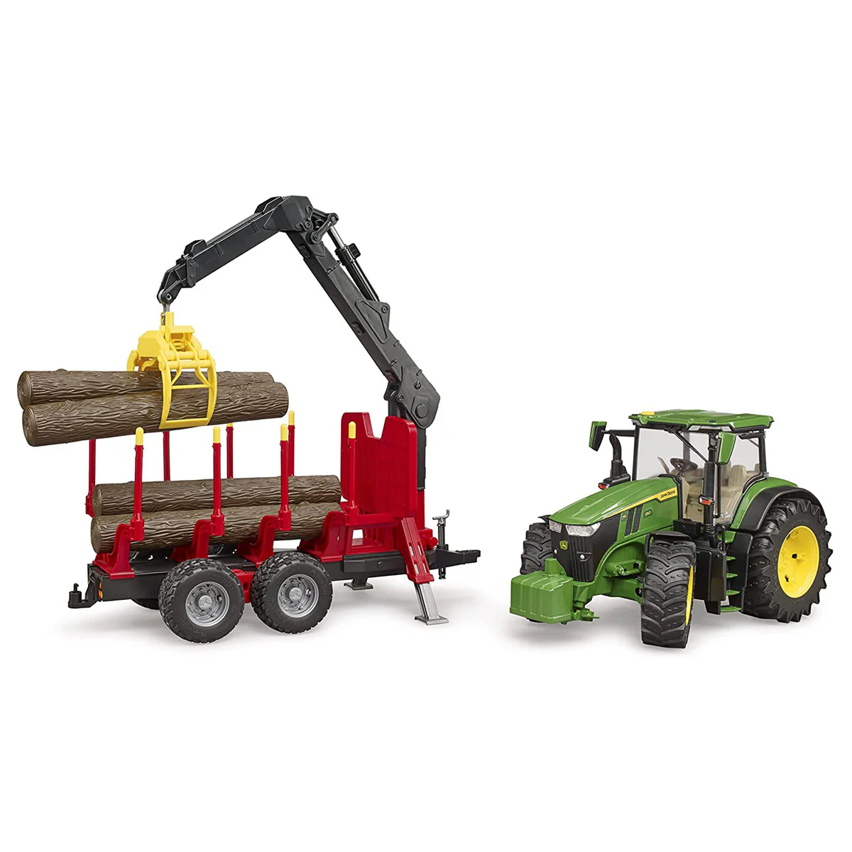 1/16 John Deere 7R 350 Tractor with Forestry Trailer by Bruder - Image 4