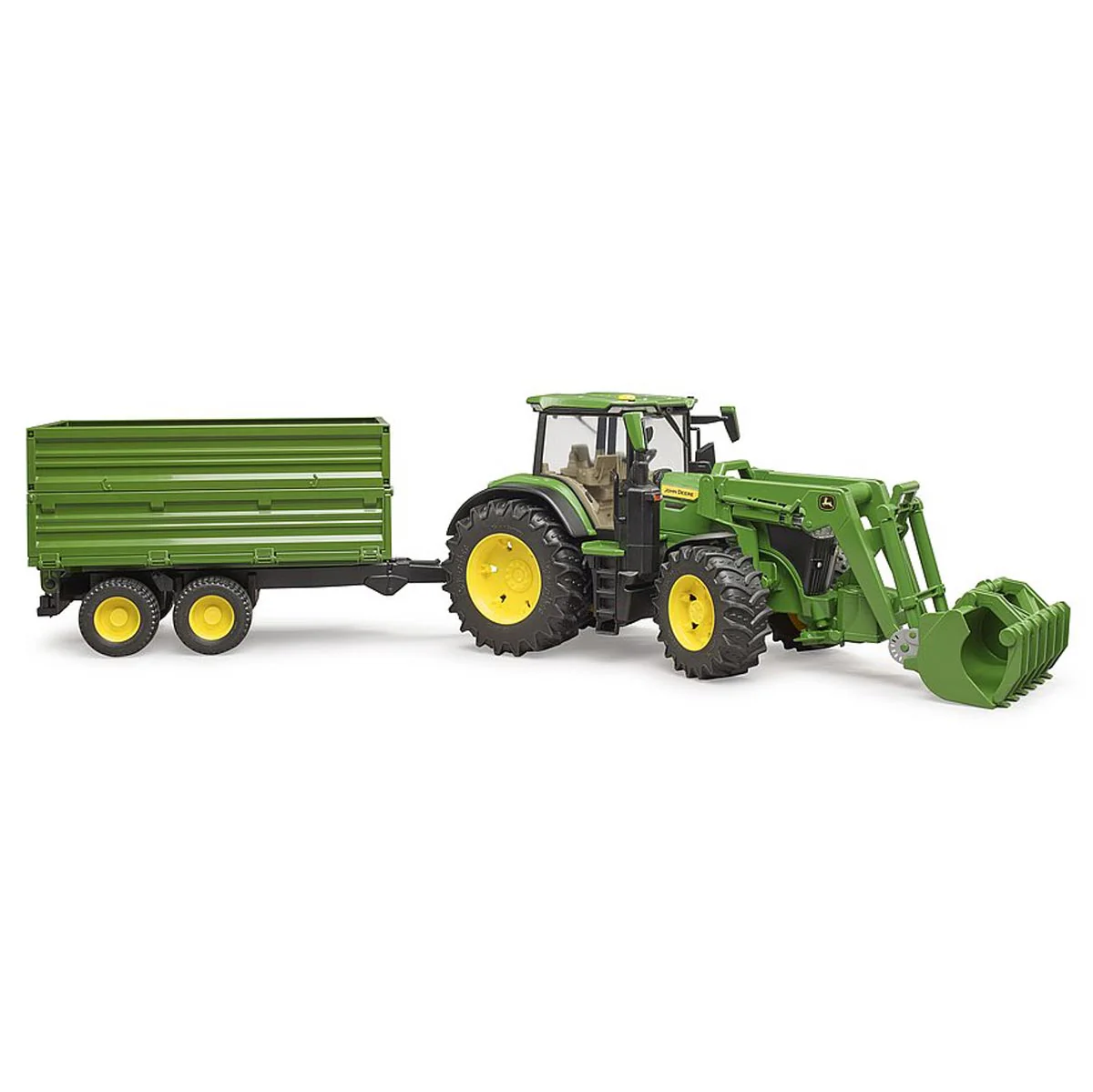 1/16 John Deere 7R 350 Tractor with Front Loader and Trailer by Bruder - Image 2