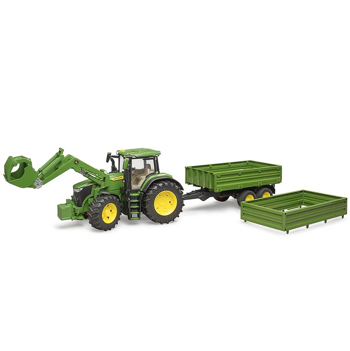 1/16 John Deere 7R 350 Tractor with Front Loader and Trailer by Bruder - Image 5