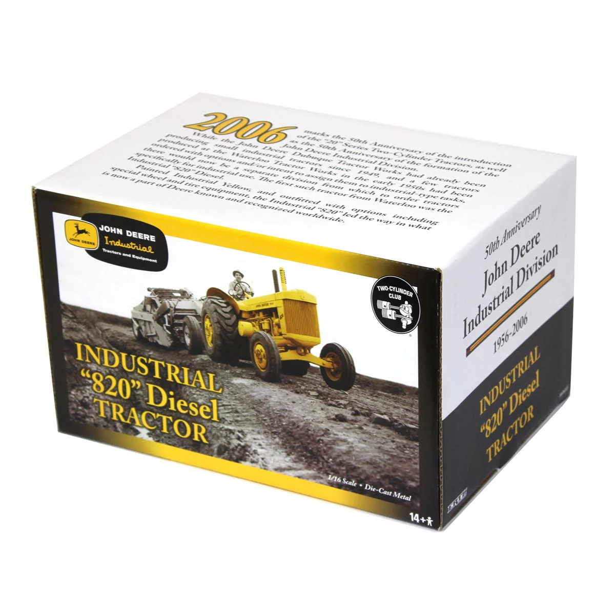 1/16 John Deere 820 Industrial Yellow Diesel, Two-Cylinder 50th Anniversary Edition - Image 5