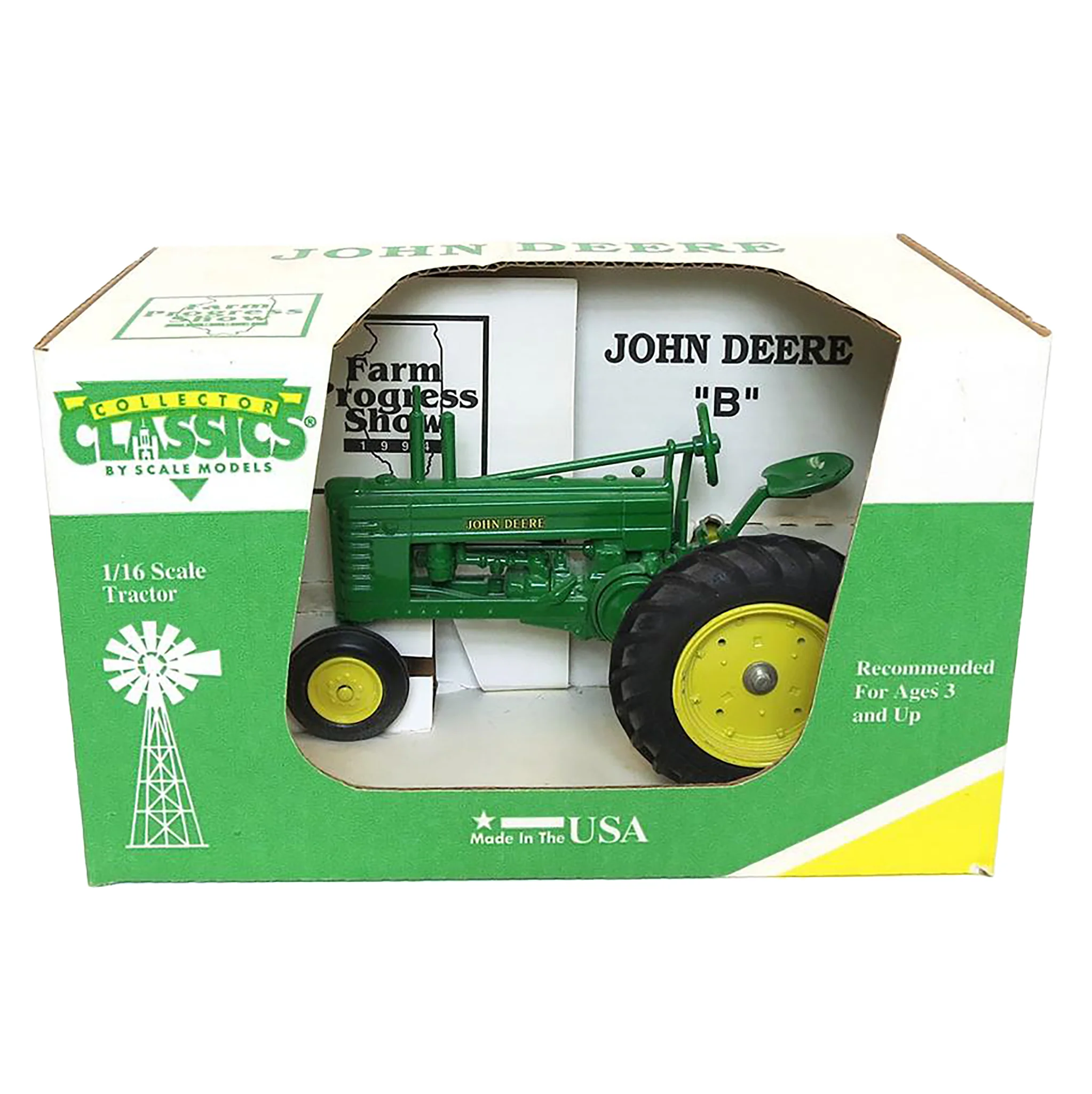 1/16 John Deere B Unstyled Tractor, 1994 Farm Progress Show, Made in the USA by Scale Models