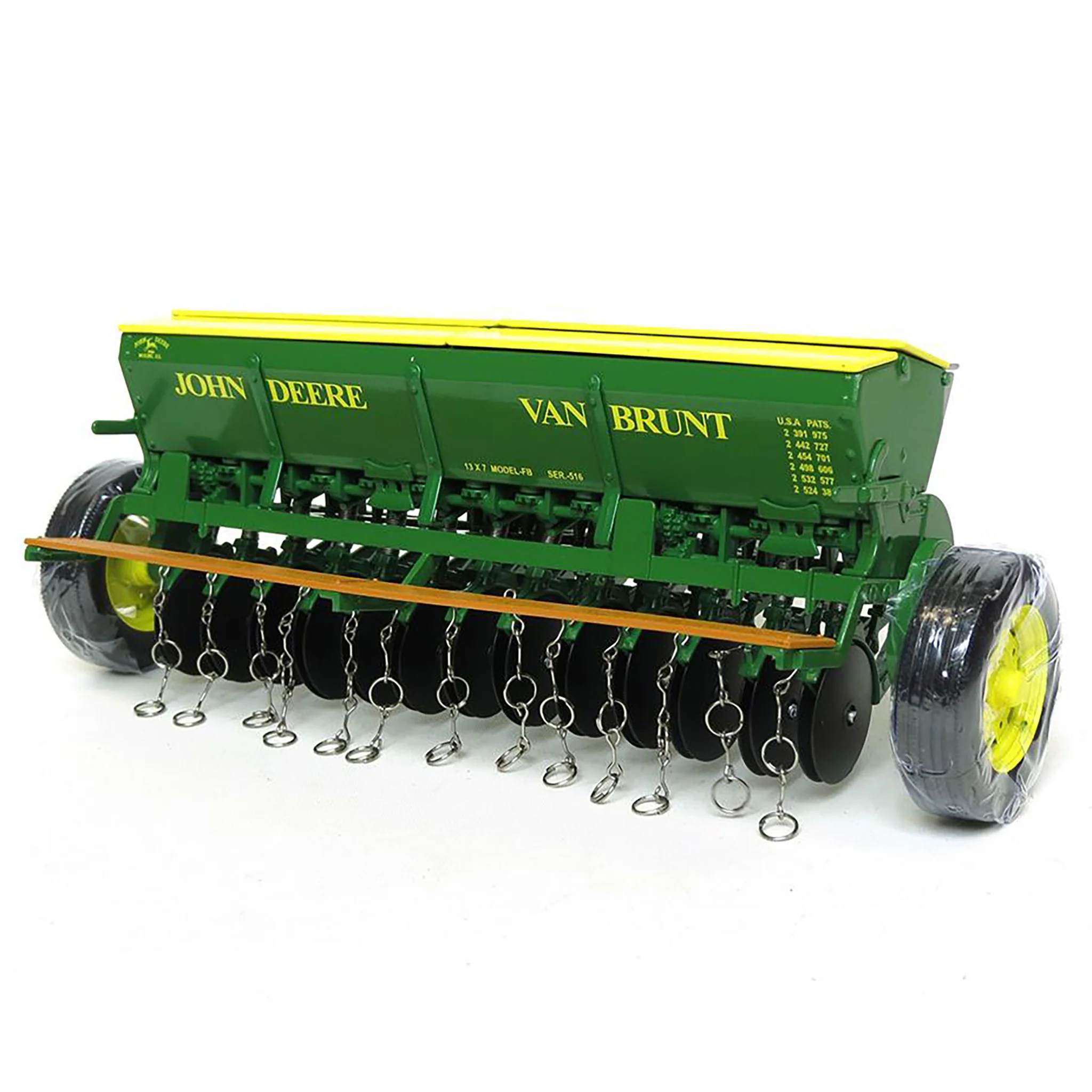 1/16 John Deere Grain Drill with Yellow Hopper Lids by SpecCast - Image 3