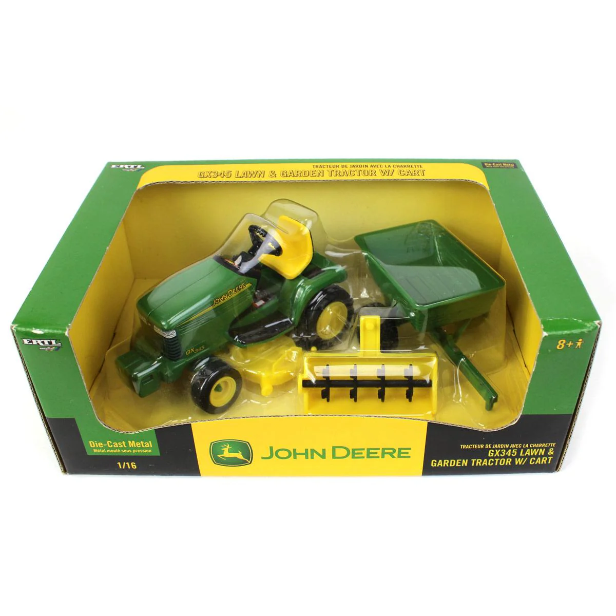 1/16 John Deere GX345 Lawn & Garden Tractor with Cart - Image 2