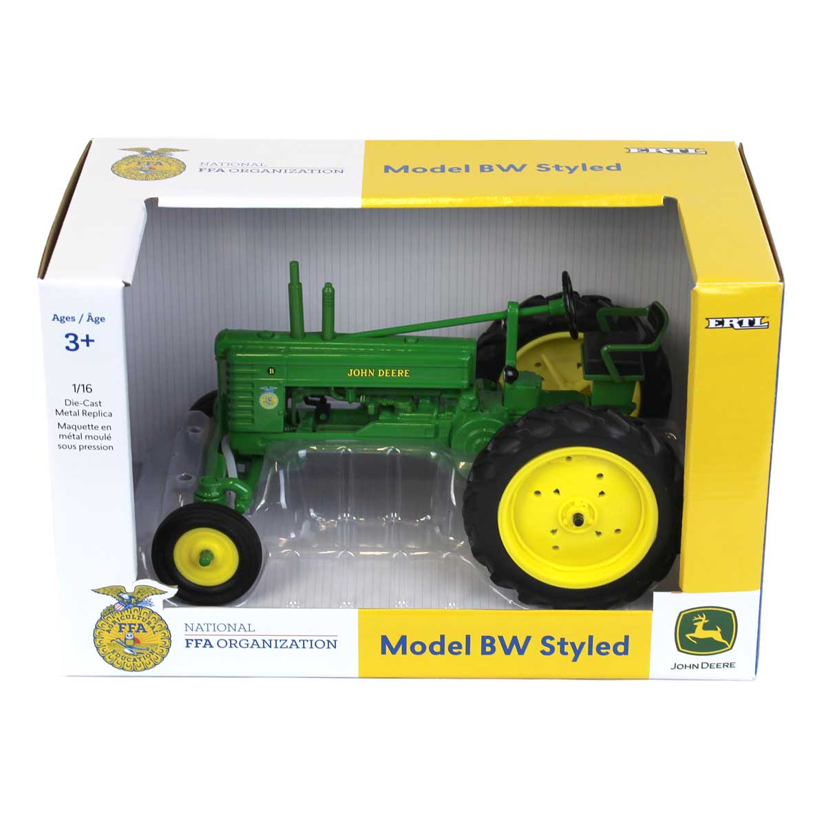 1/16 John Deere Late Model B Tractor with Wide Front & FFA Logo by ERTL - Image 5