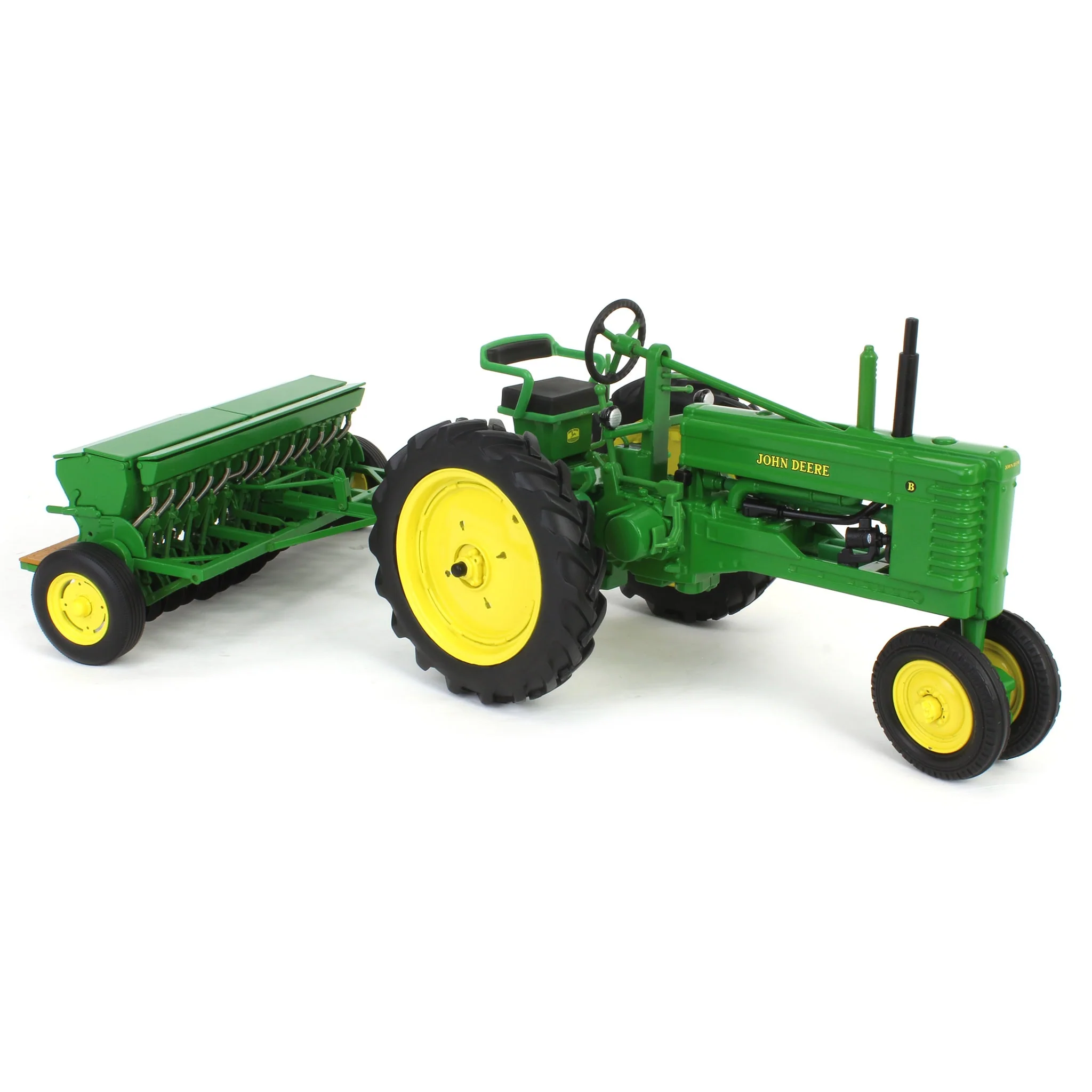 1/16 John Deere Model B Tractor with Grain Drill, 2025 Classic Green Reunion, ERTL Prestige Collection - Image 2